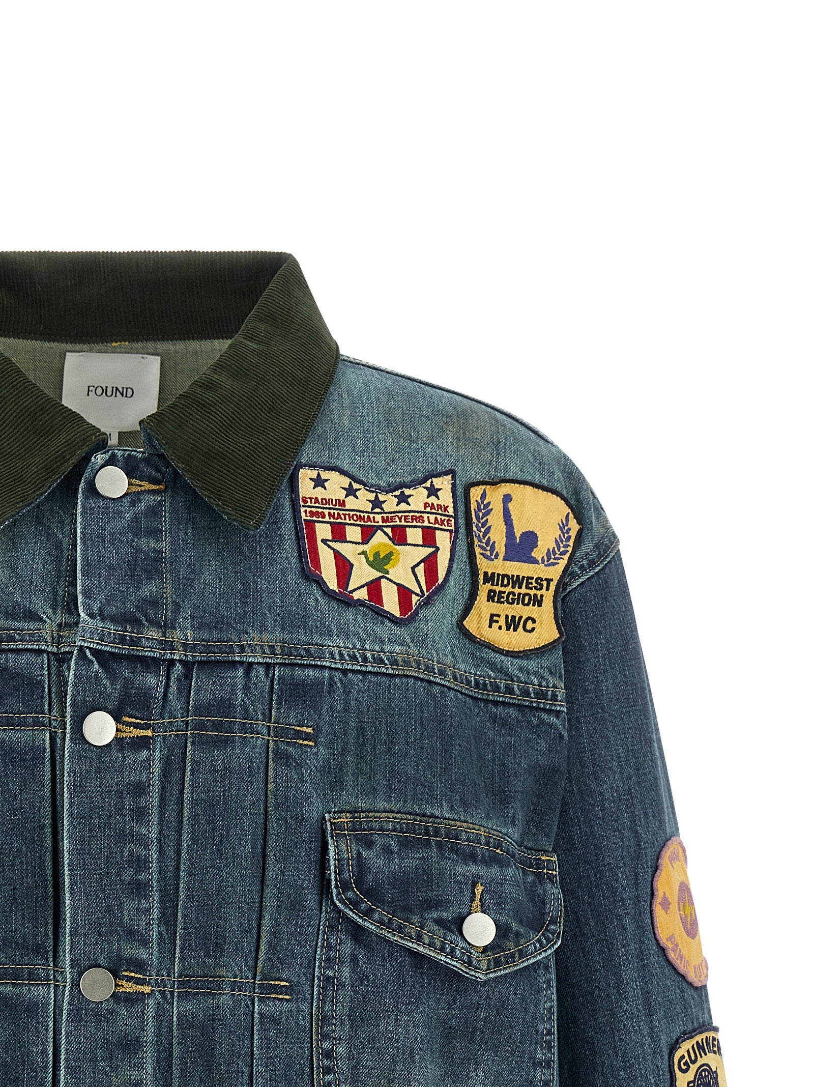 FOUND Blue Cotton Denim Jacket