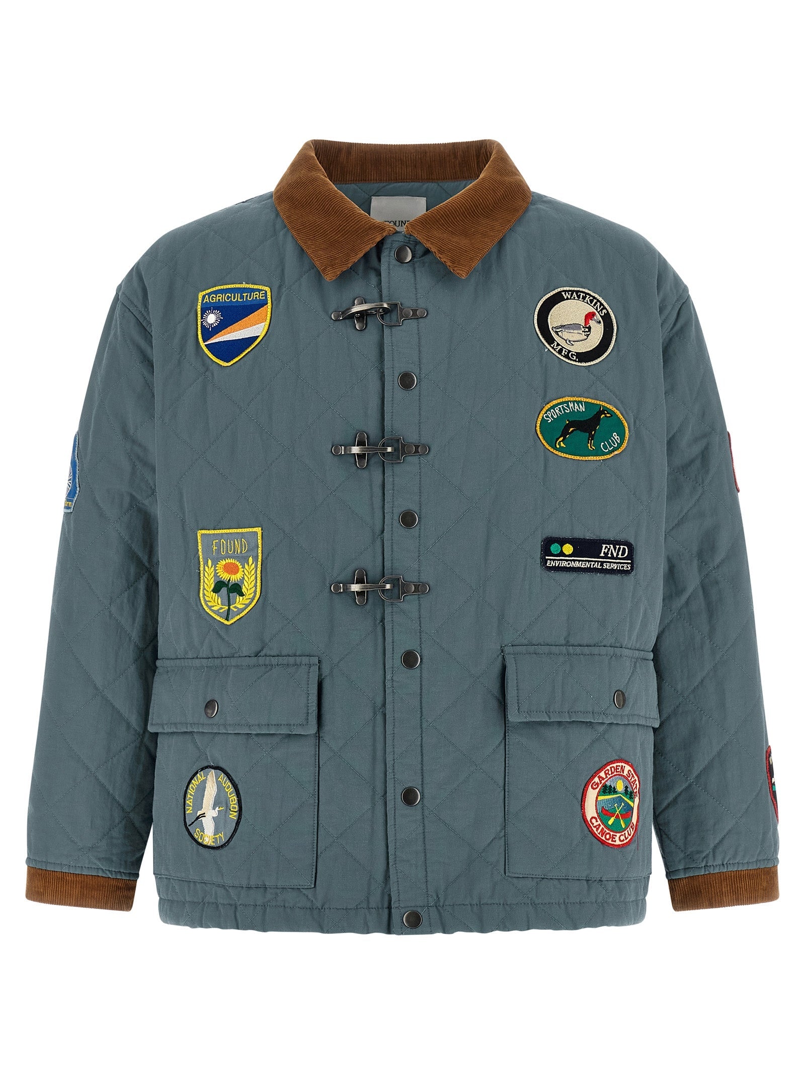 FOUND Blue Cotton Full-Length Jacket