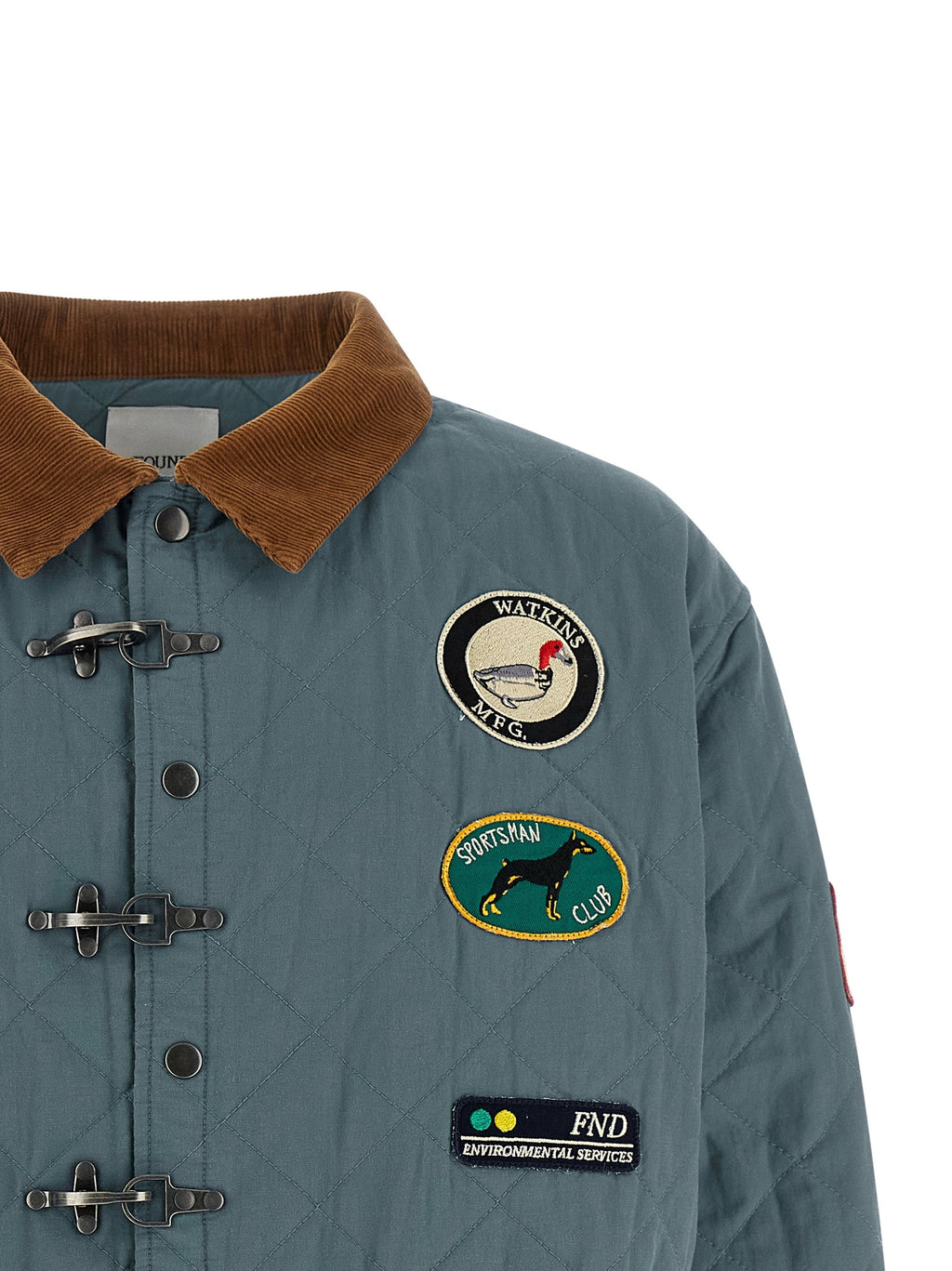 FOUND Blue Cotton Full-Length Jacket