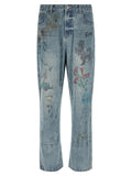 FOUND Blue Cotton Straight-Leg Jeans