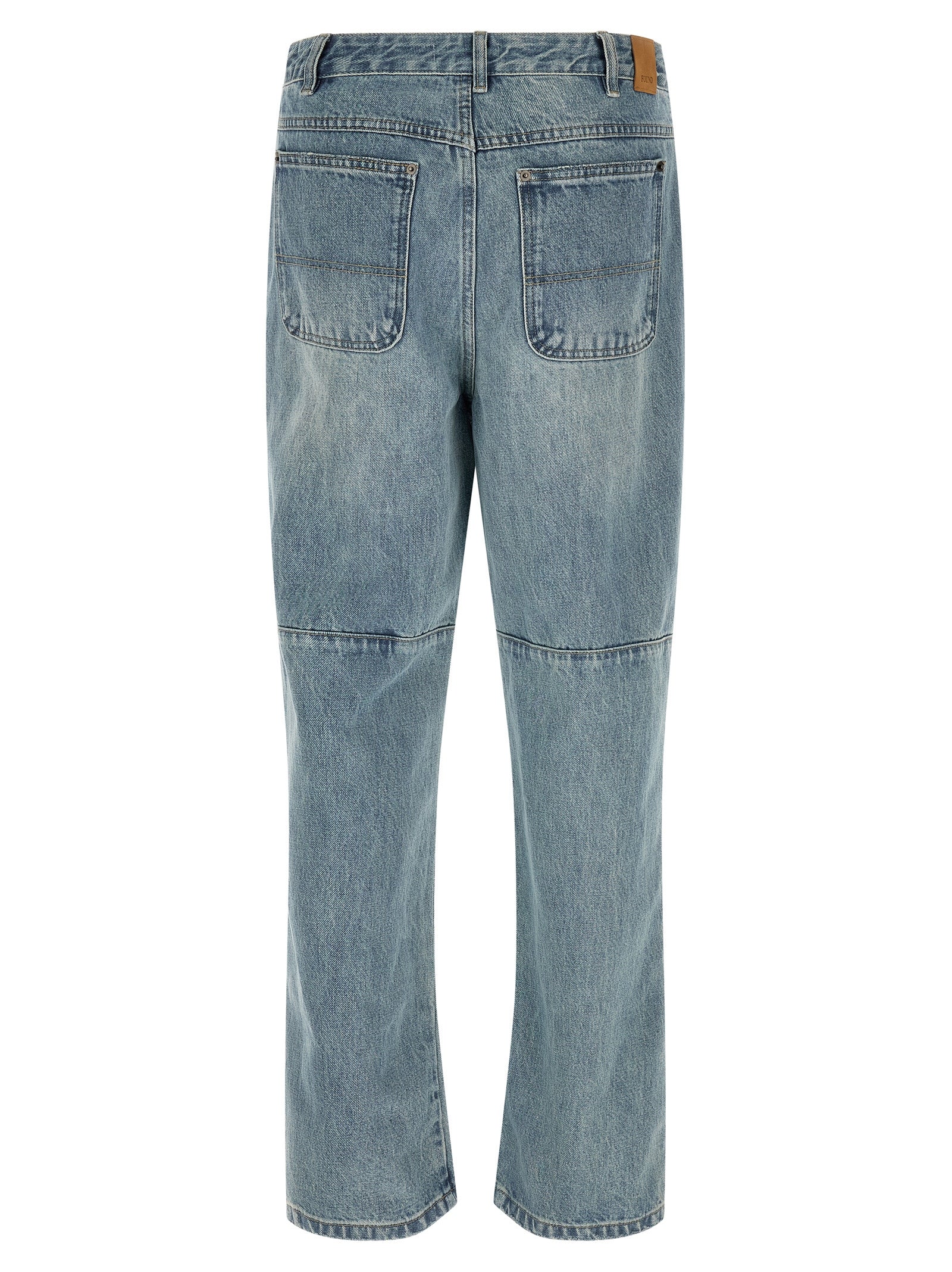 FOUND Blue Cotton Straight-Leg Jeans