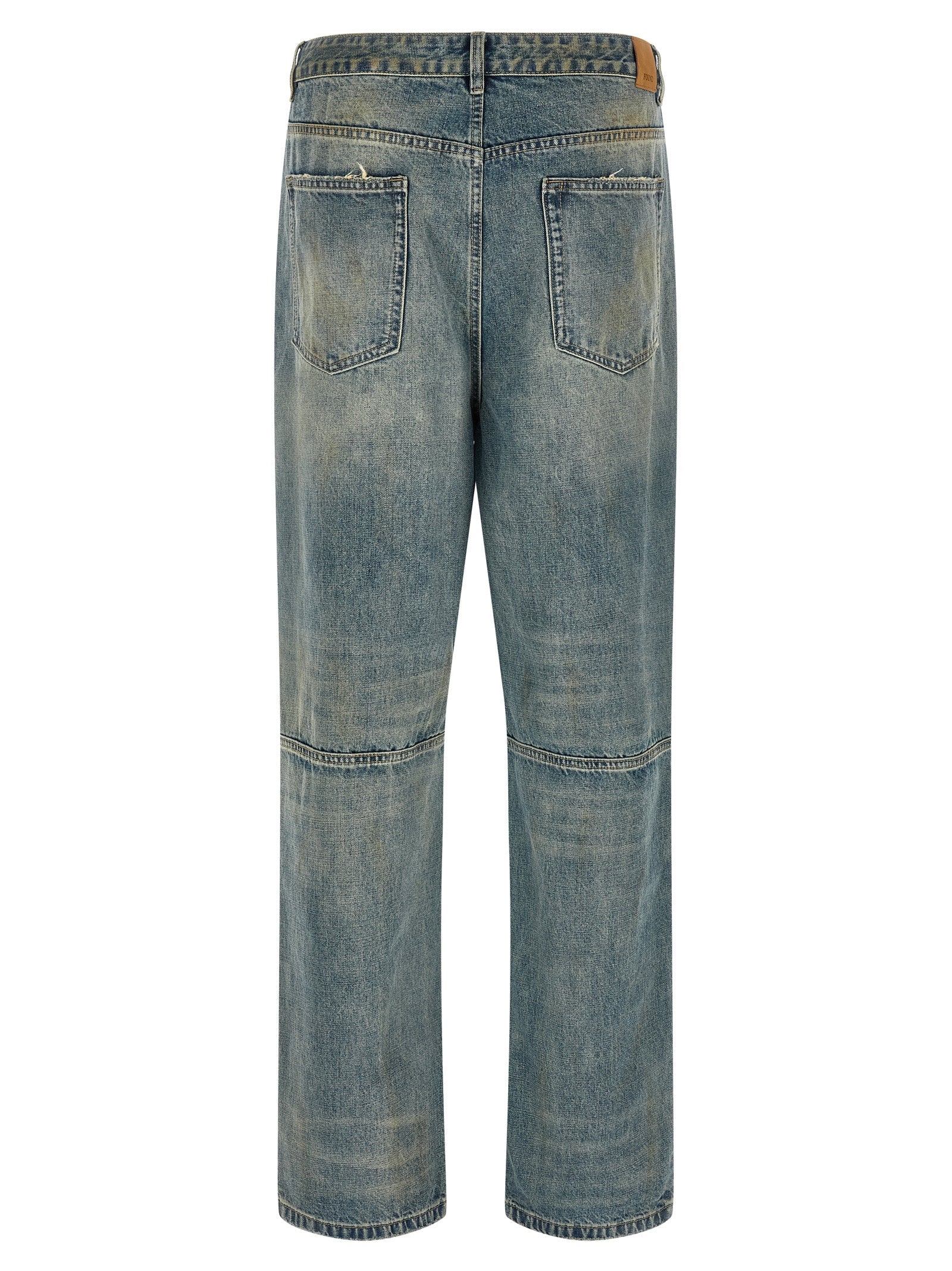 FOUND Blue Cotton Straight-Leg Jeans