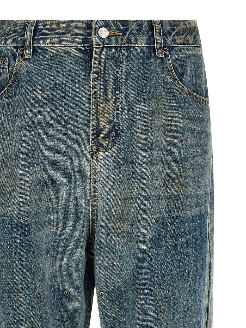 FOUND Blue Cotton Straight-Leg Jeans