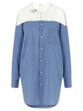 MM6 Maison Margiela Blue Cotton Blouse