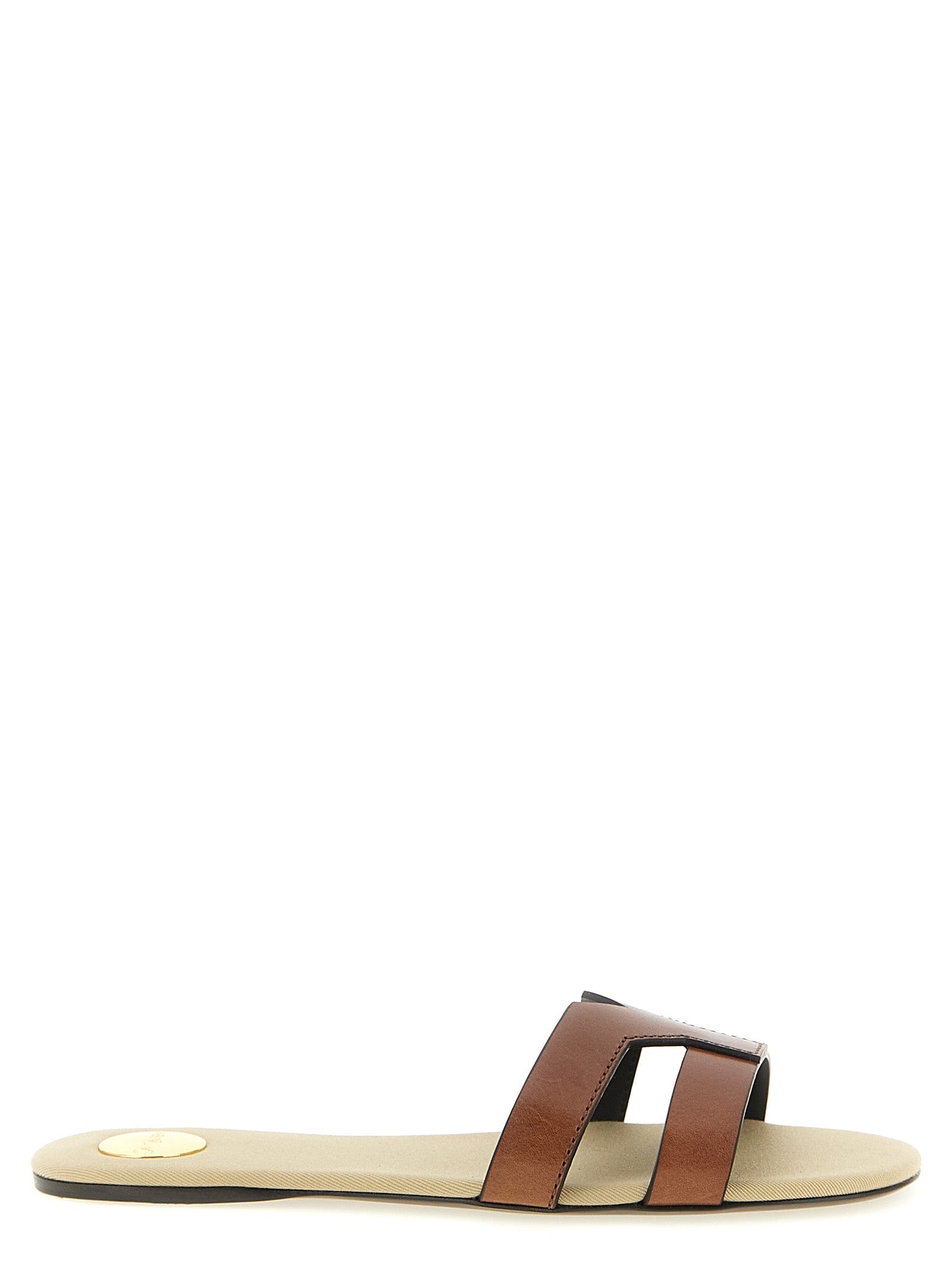 Saint Laurent Brown Calfskin Slides