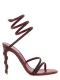 RENE CAOVILLA Bordeaux Viscose Stiletto Heel Sandals RENE CAOVILLA