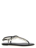 RENE CAOVILLA Bicolor Viscose Flat Sandals RENE CAOVILLA