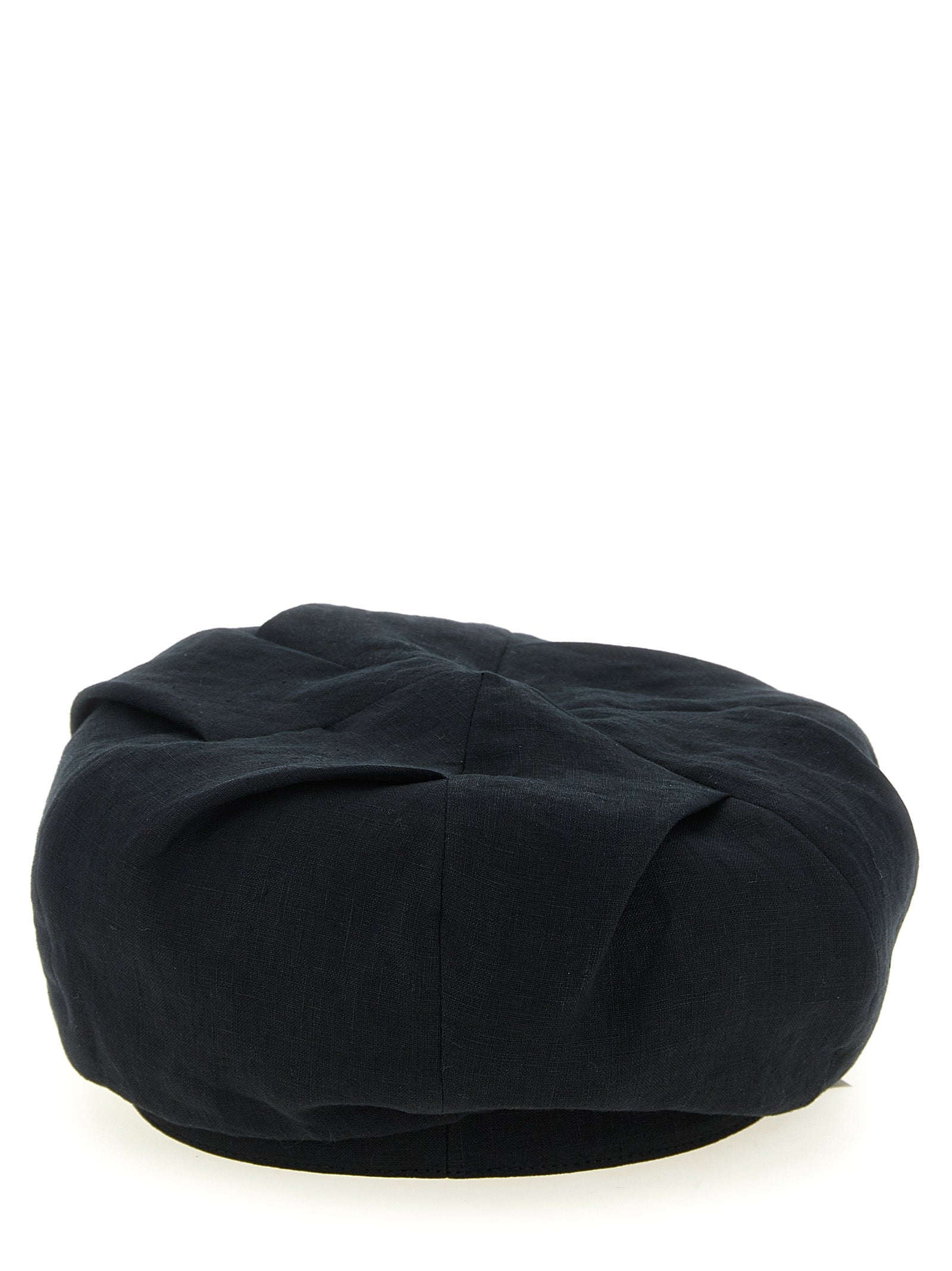 Yohji Yamamoto Black Linen Fatcap Hat