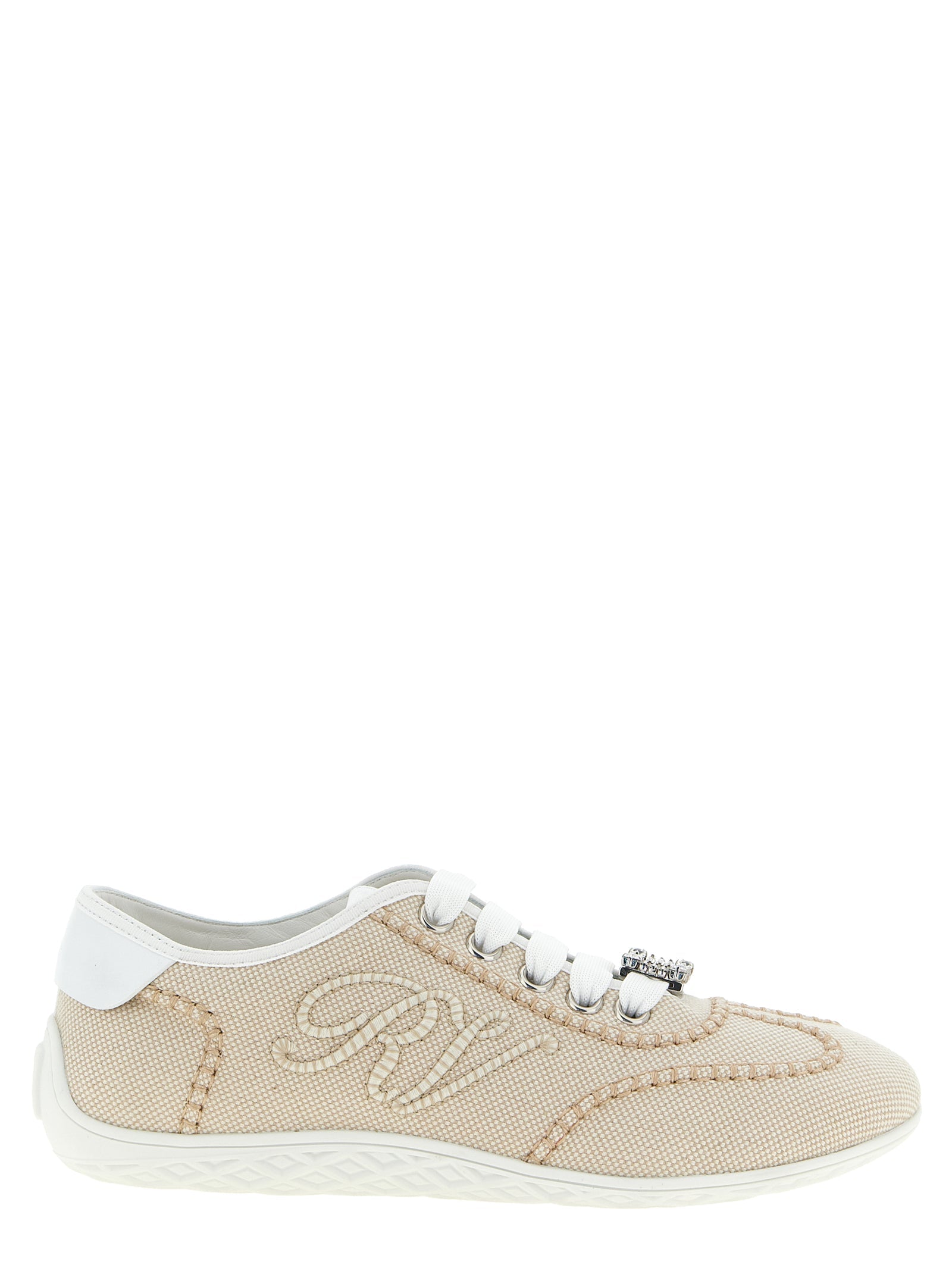 Roger Vivier Beige Polyamide Low Top Sneakers Roger Vivier