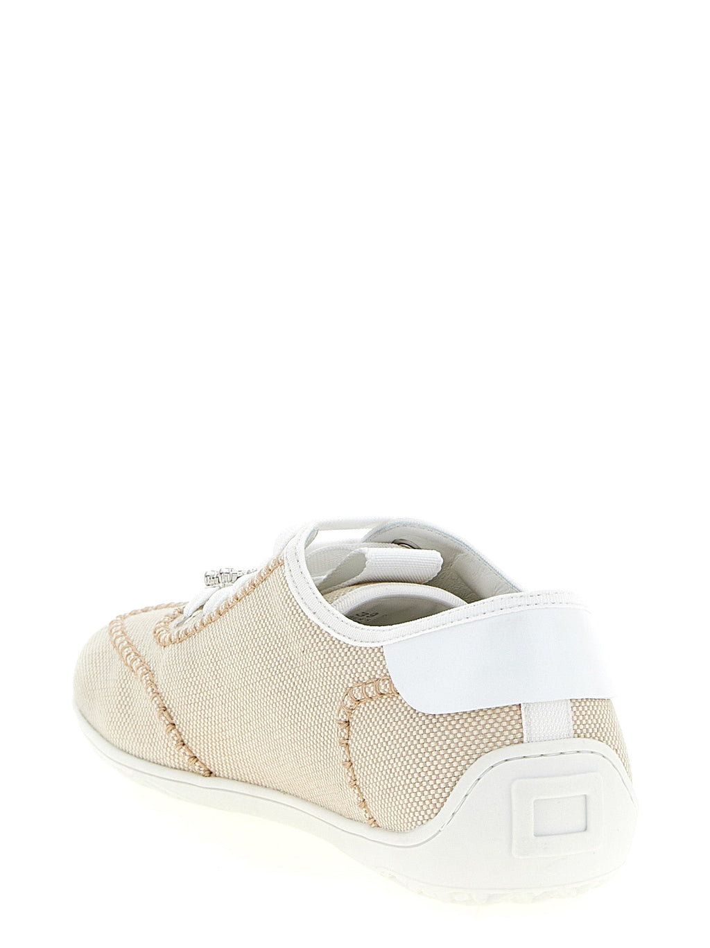Roger Vivier Beige Polyamide Low Top Sneakers Roger Vivier