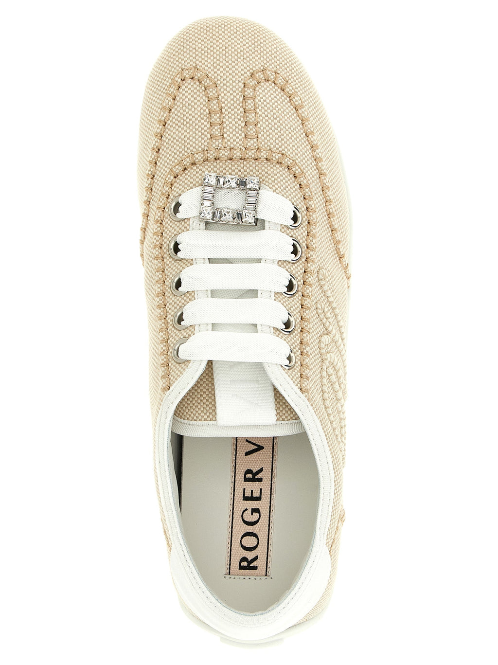 Roger Vivier Beige Polyamide Low Top Sneakers Roger Vivier