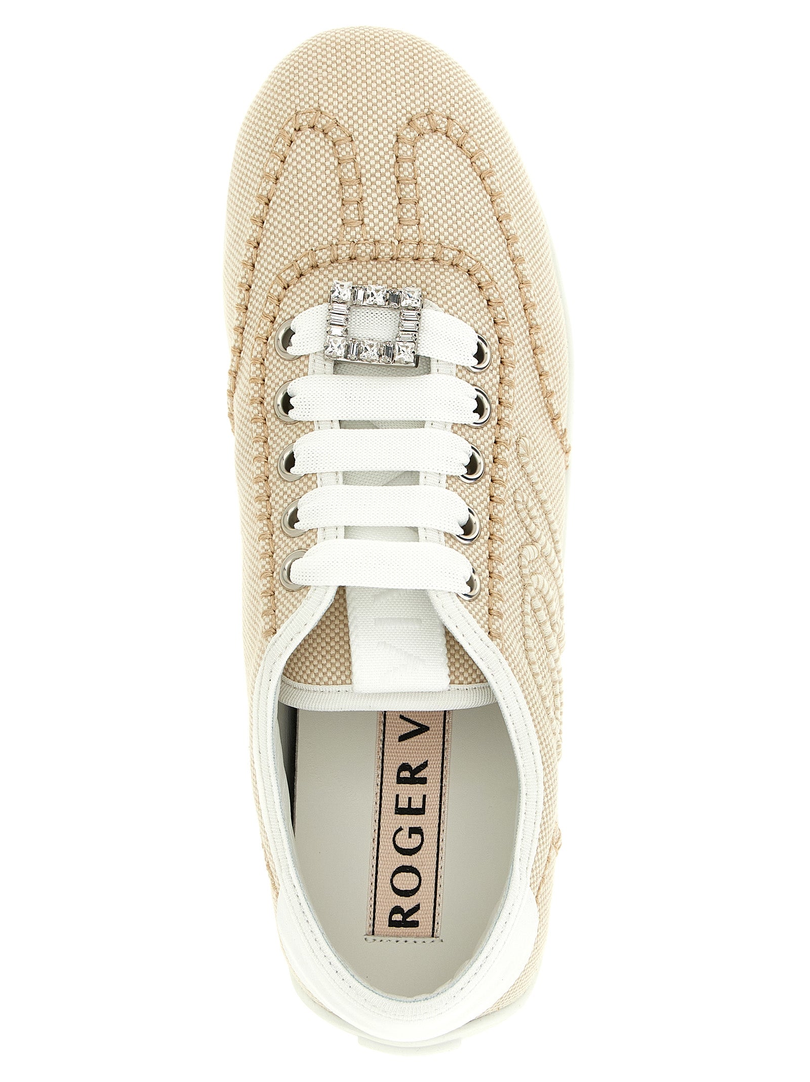 Roger Vivier Beige Polyamide Low Top Sneakers Roger Vivier