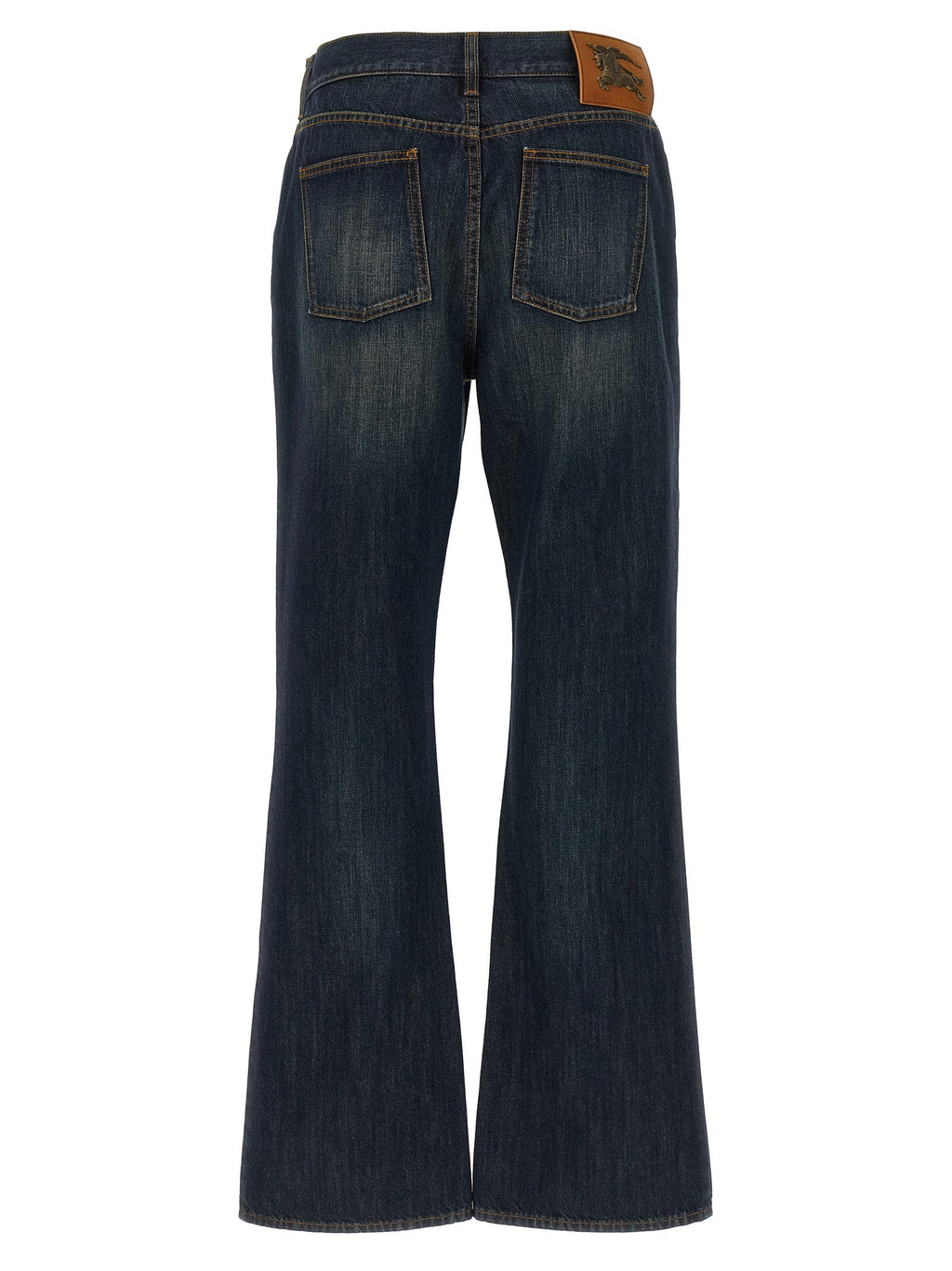 Burberry Blue Cotton Flared Jeans Burberry
