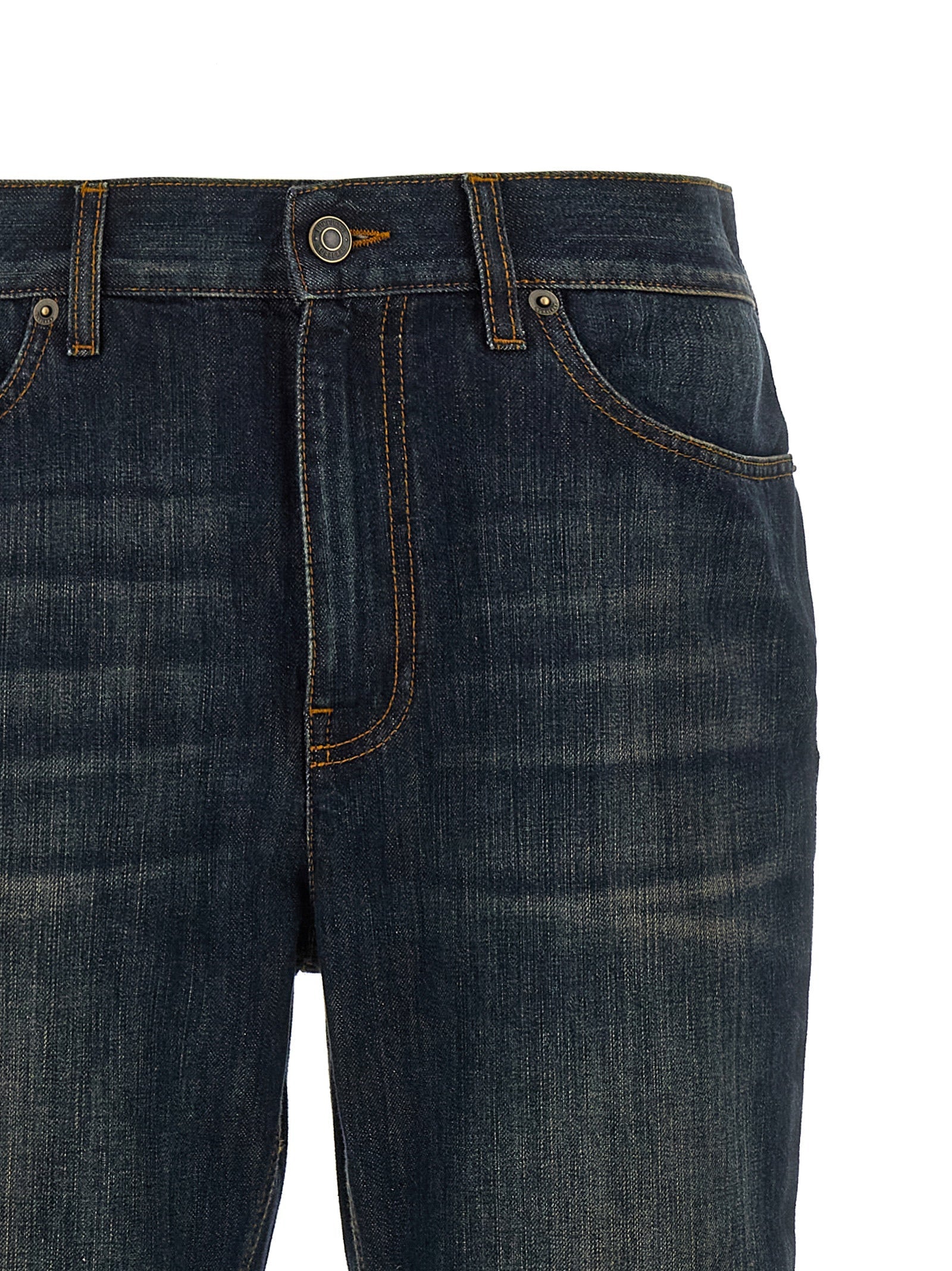 Burberry Blue Cotton Flared Jeans Burberry