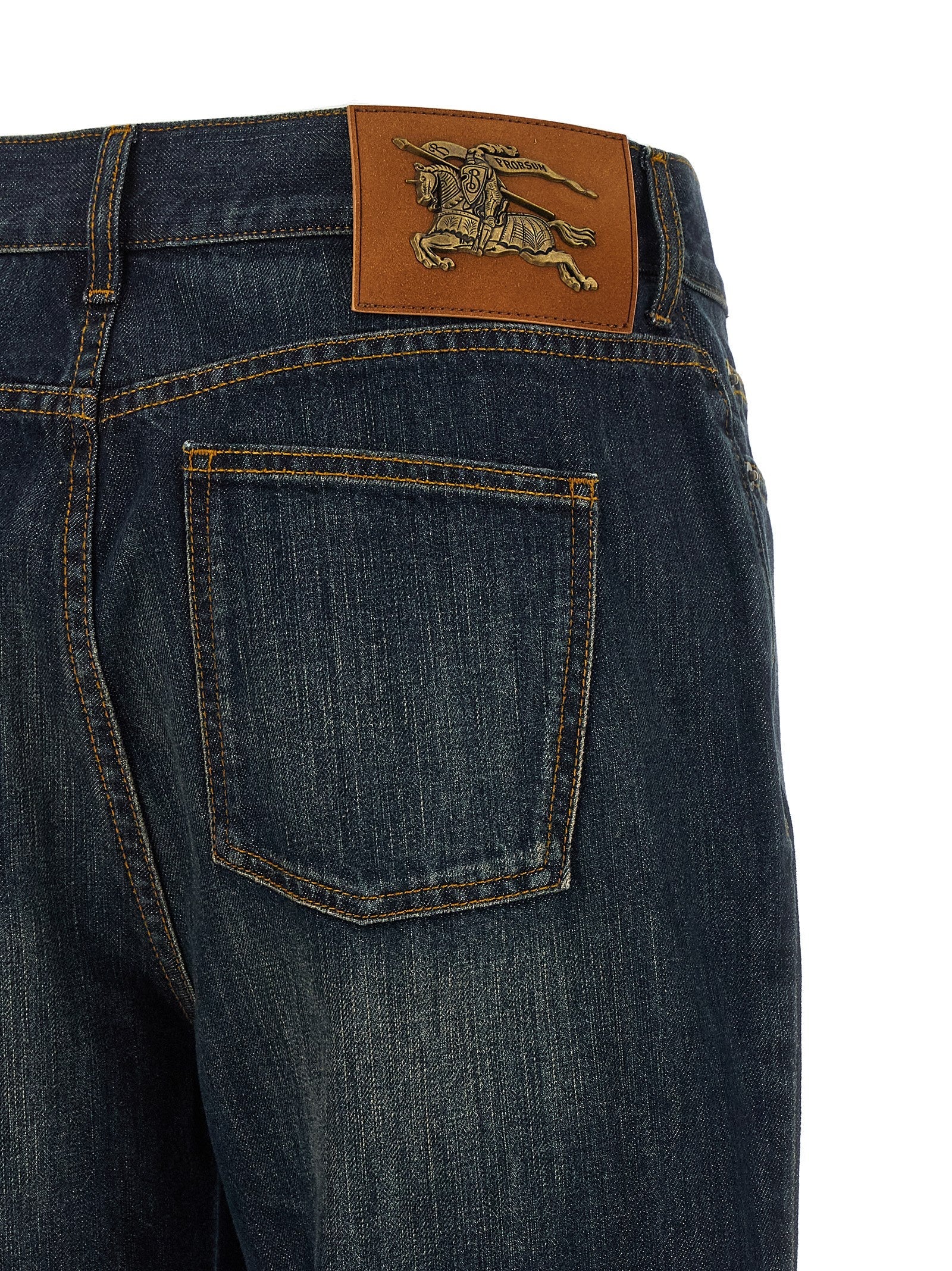 Burberry Blue Cotton Flared Jeans Burberry