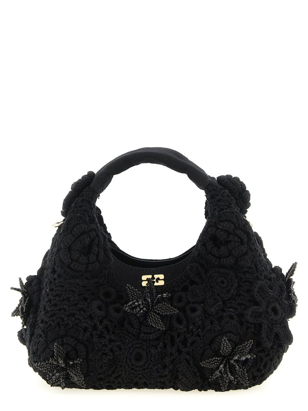 Ganni Black Organic Cotton Handbag Ganni