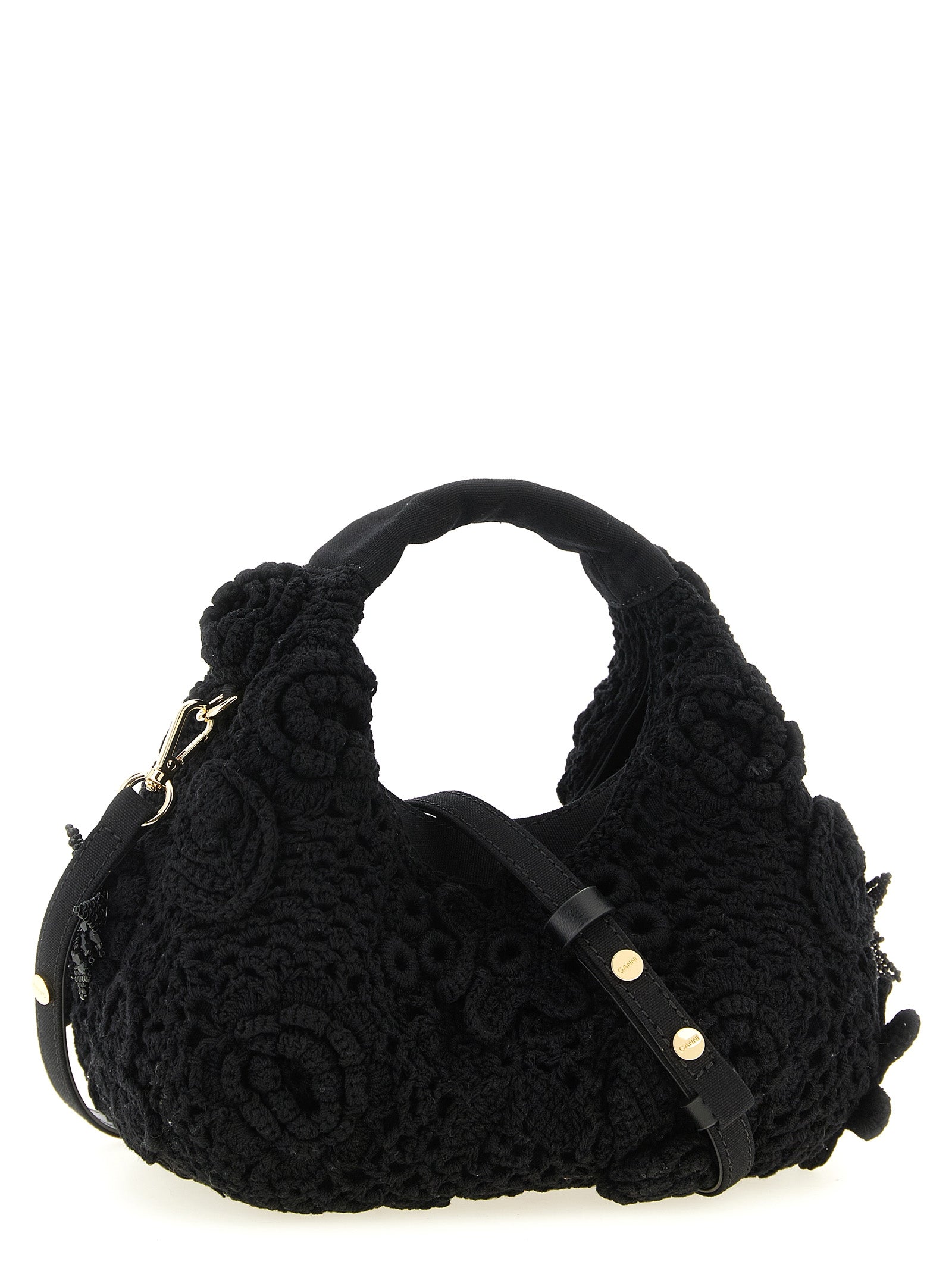 Ganni Black Organic Cotton Handbag Ganni