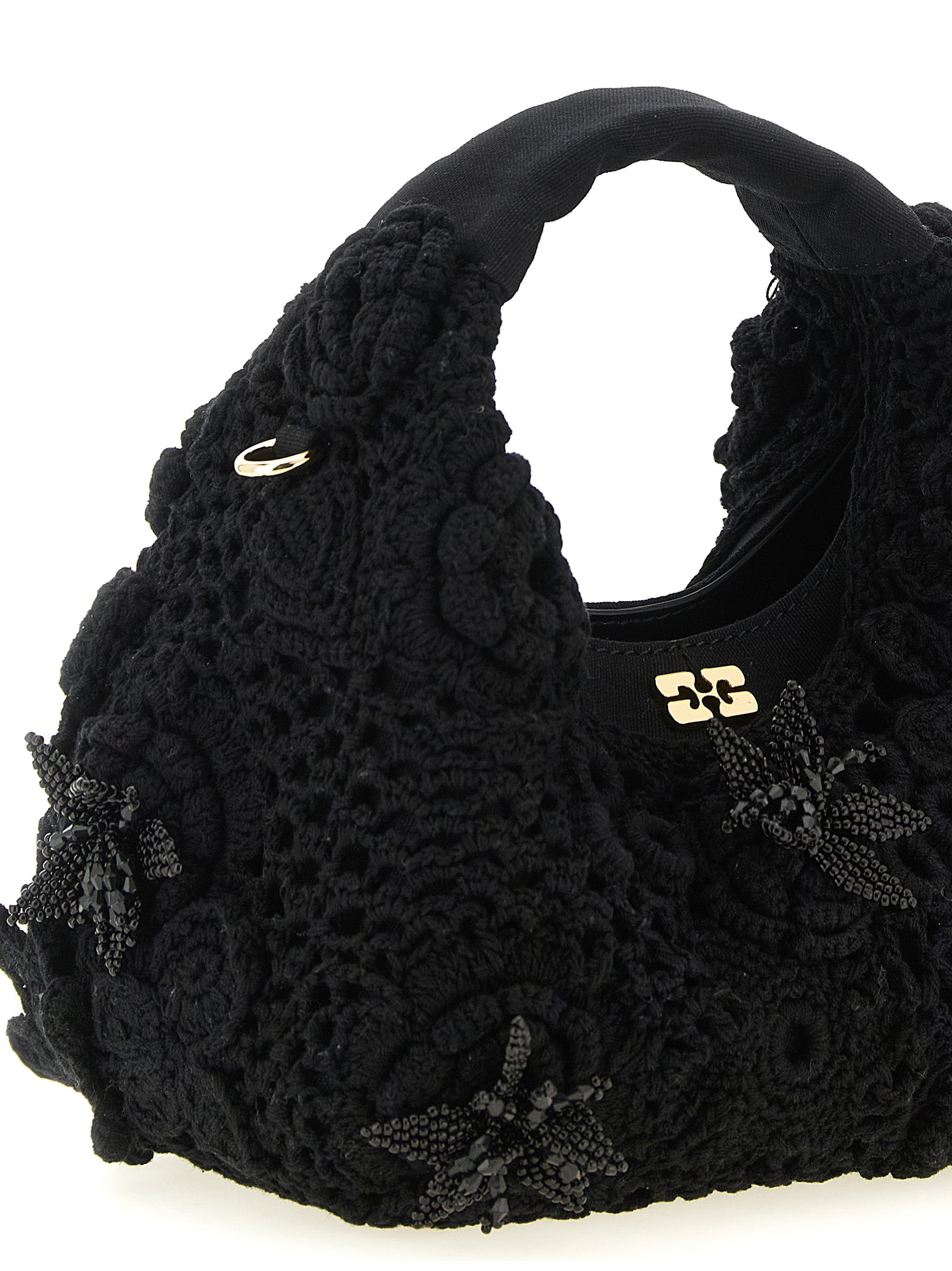 Ganni Black Organic Cotton Handbag Ganni