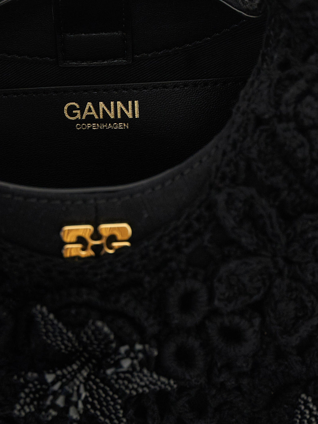 Ganni Black Organic Cotton Handbag Ganni