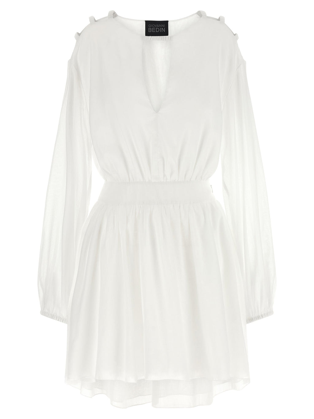 Giovanni Bedin White Cotton Short Dress Giovanni Bedin