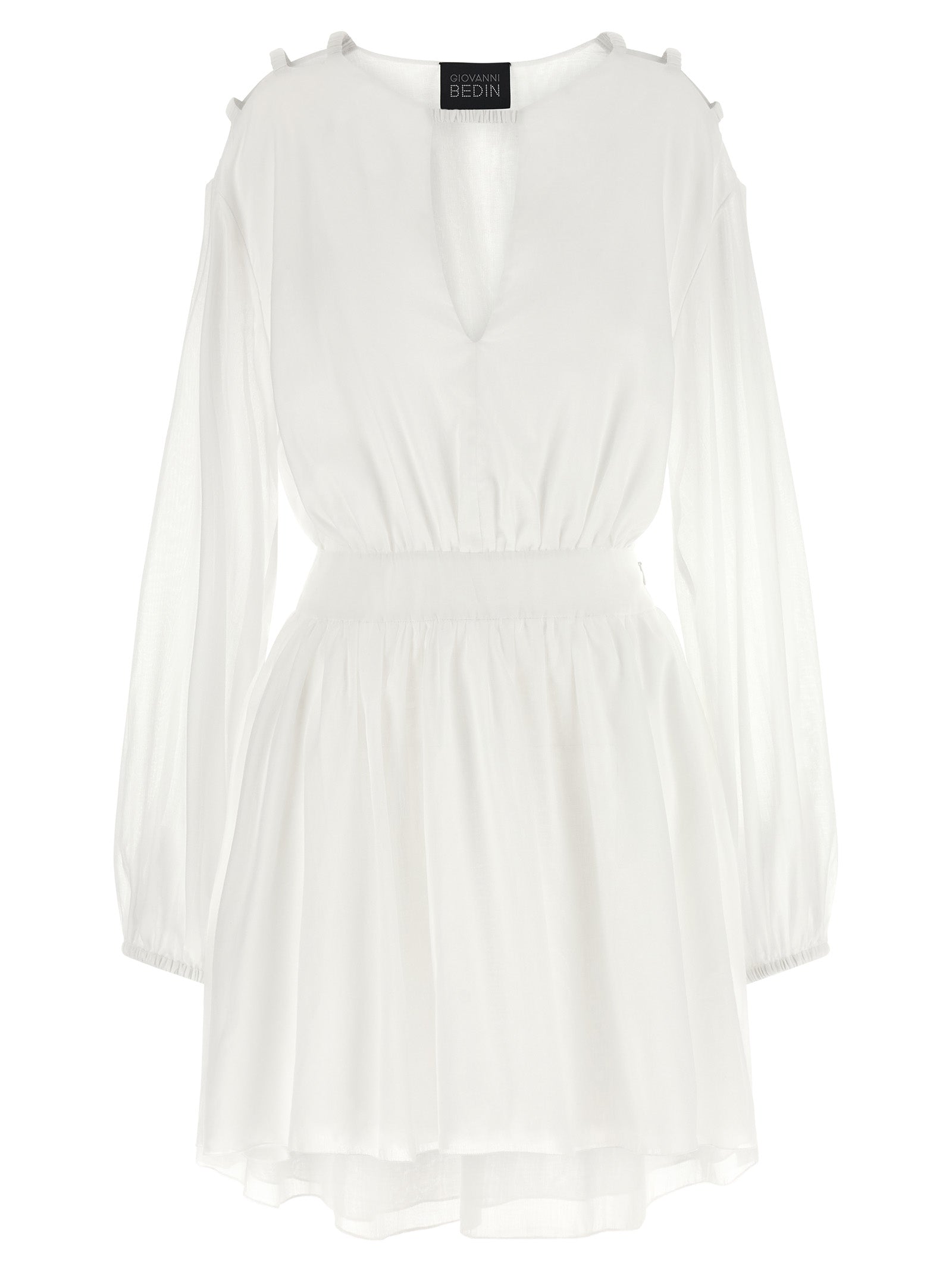 Giovanni Bedin White Cotton Short Dress Giovanni Bedin