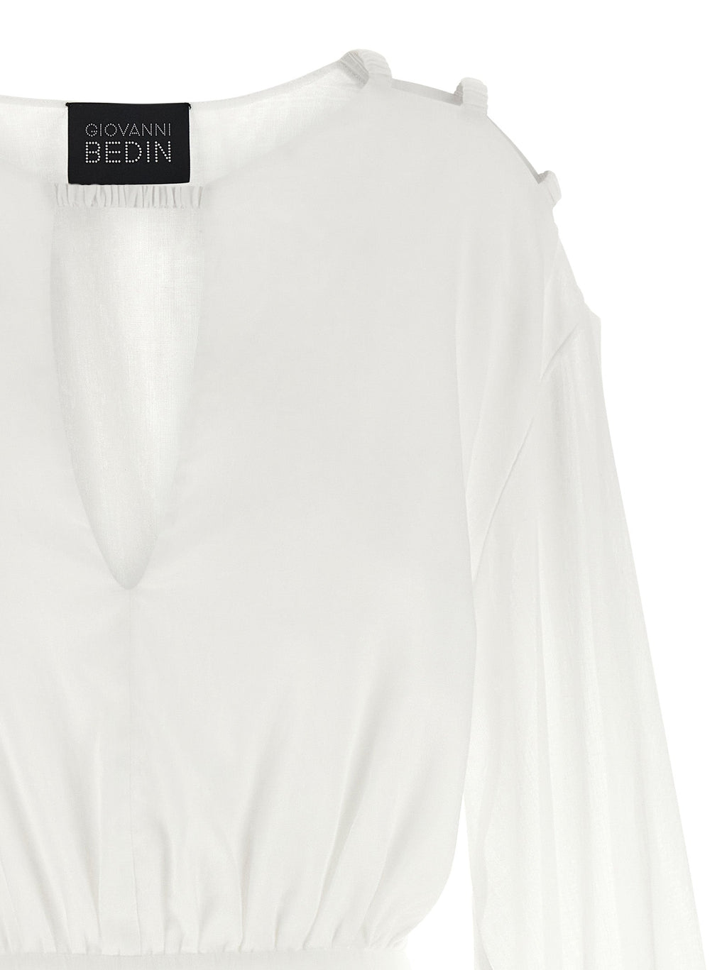 Giovanni Bedin White Cotton Short Dress Giovanni Bedin