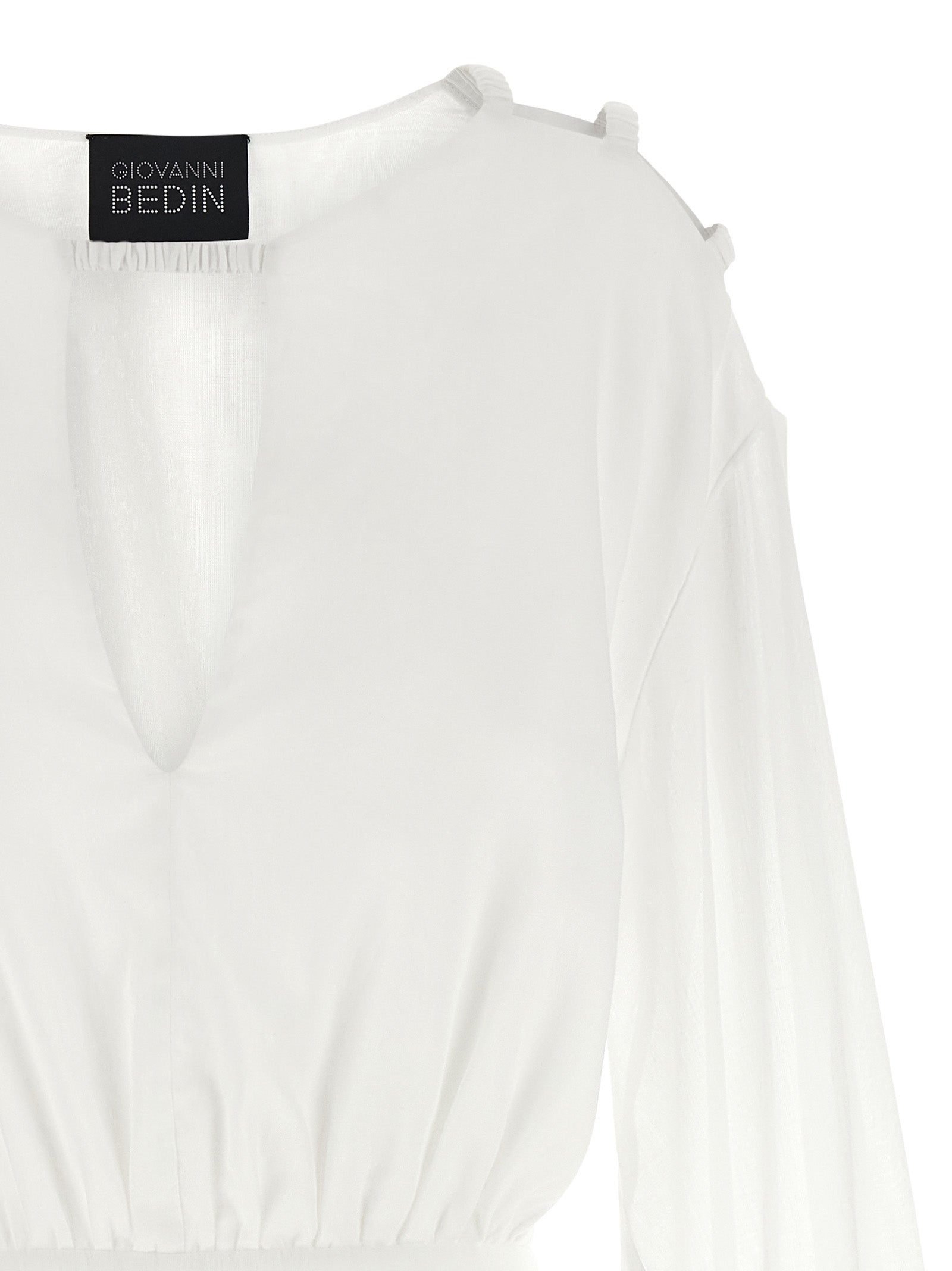 Giovanni Bedin White Cotton Short Dress Giovanni Bedin