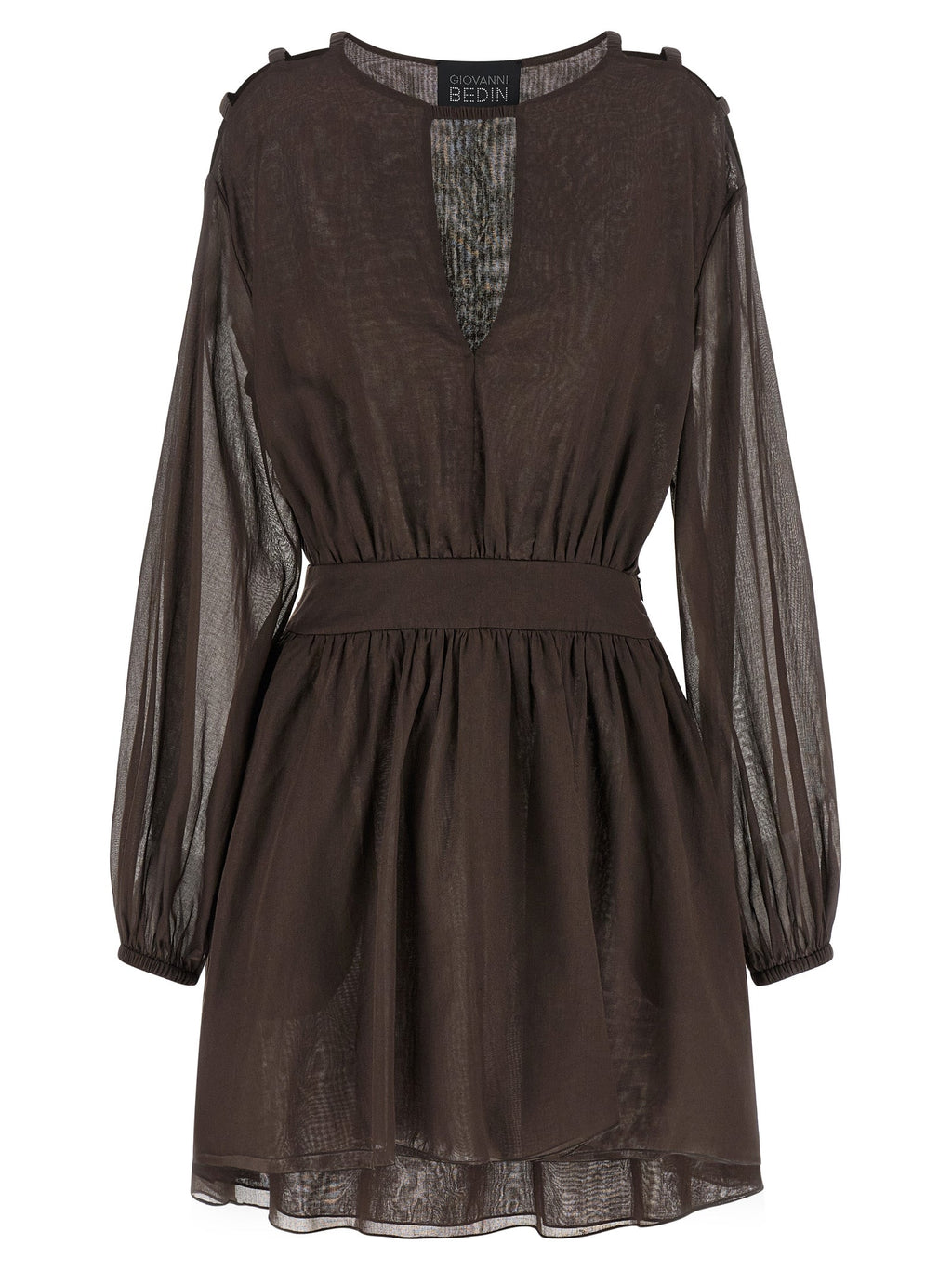 Giovanni Bedin Brown Cotton Short Dress Giovanni Bedin