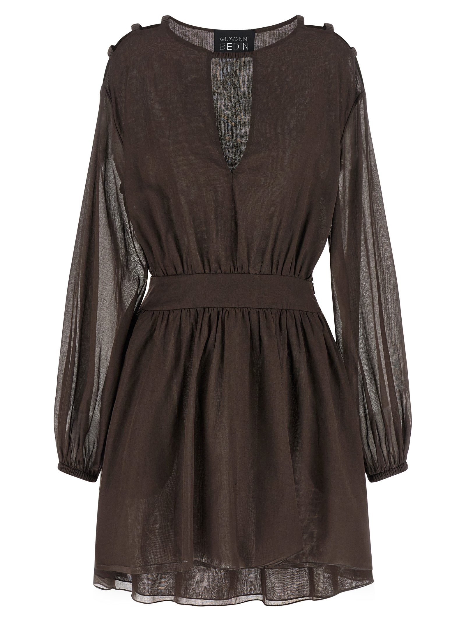 Giovanni Bedin Brown Cotton Short Dress Giovanni Bedin