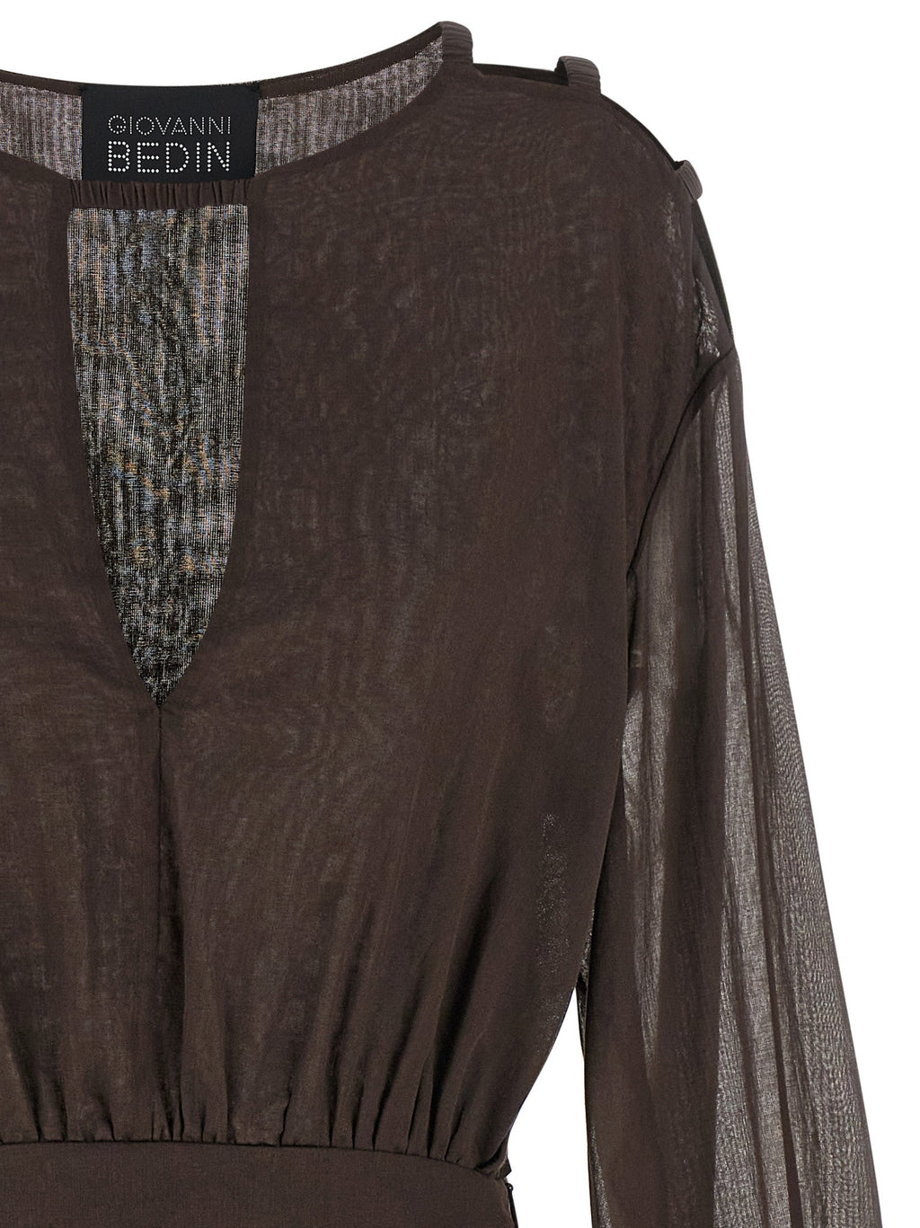 Giovanni Bedin Brown Cotton Short Dress Giovanni Bedin