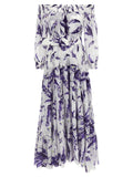 SAMANTHA SUNG Purple Cotton Long Dress SAMANTHA SUNG