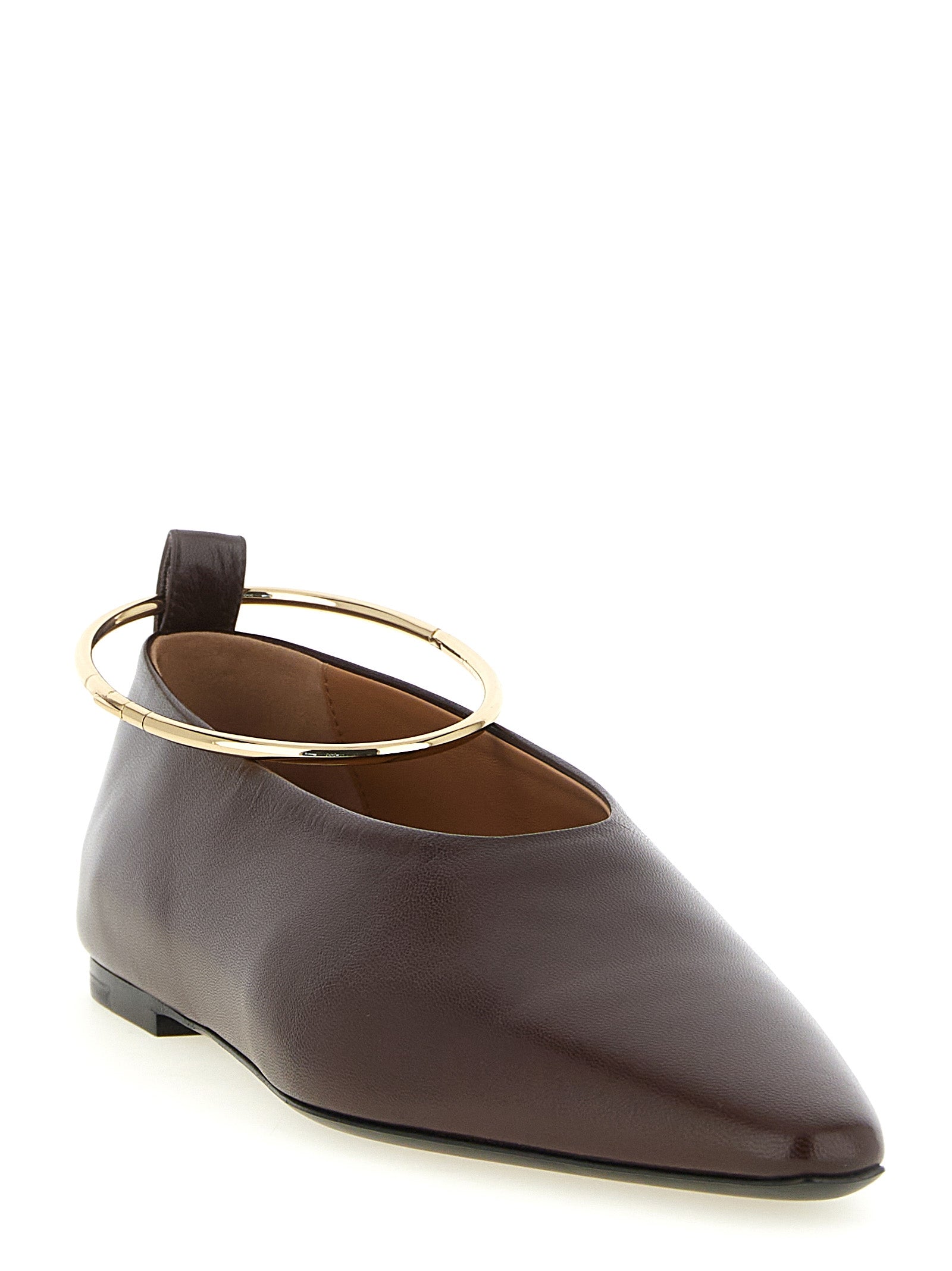 Jil Sander Brown Goatskin Ballet Flats Jil Sander
