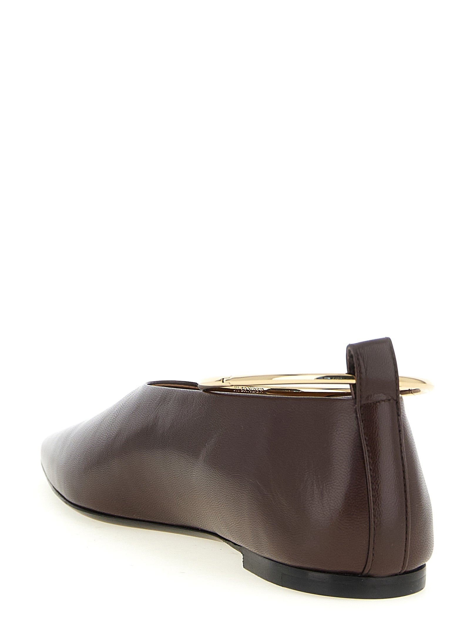 Jil Sander Brown Goatskin Ballet Flats Jil Sander