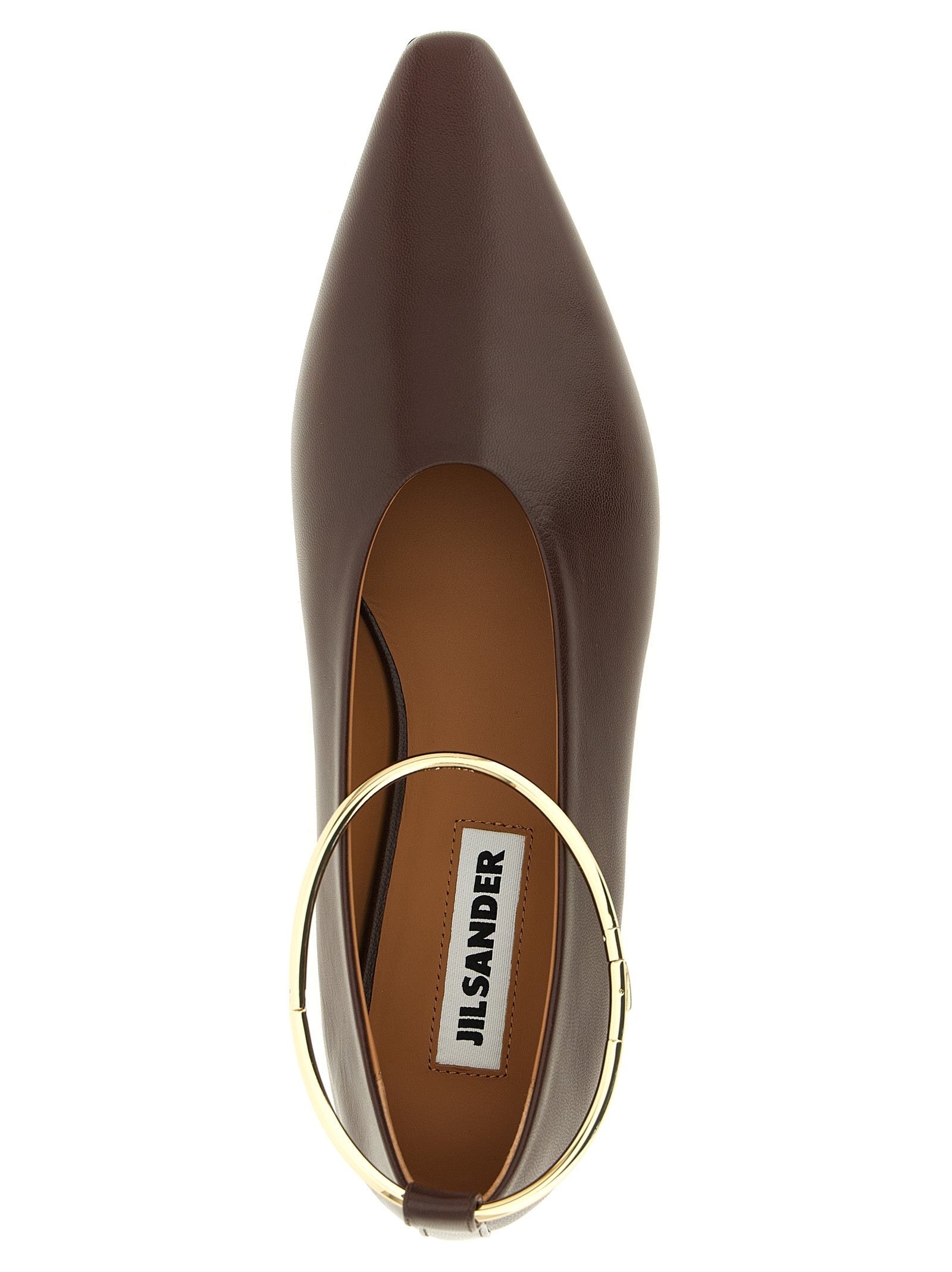 Jil Sander Brown Goatskin Ballet Flats Jil Sander