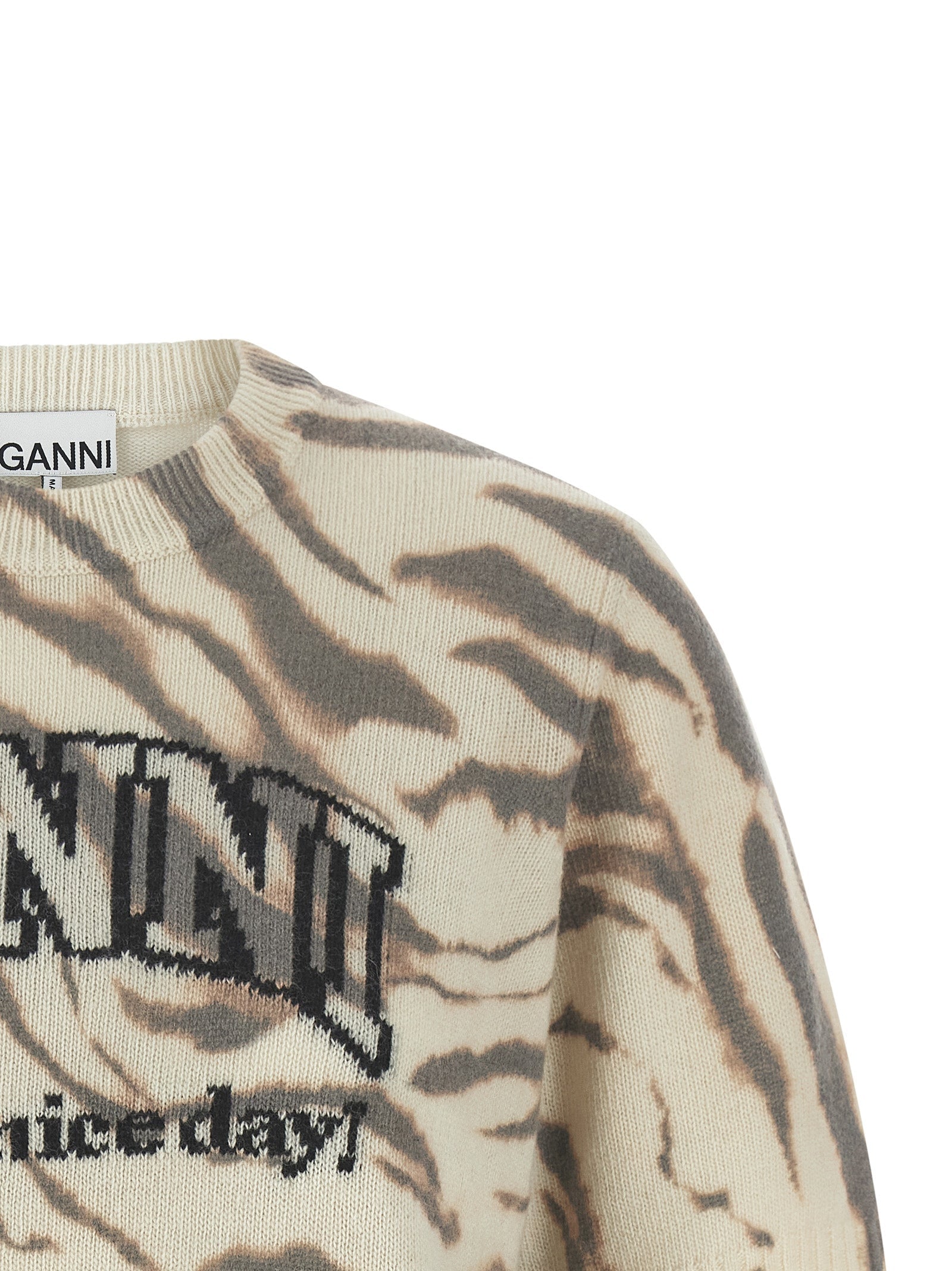 Ganni Multicolor Wool Cardigan