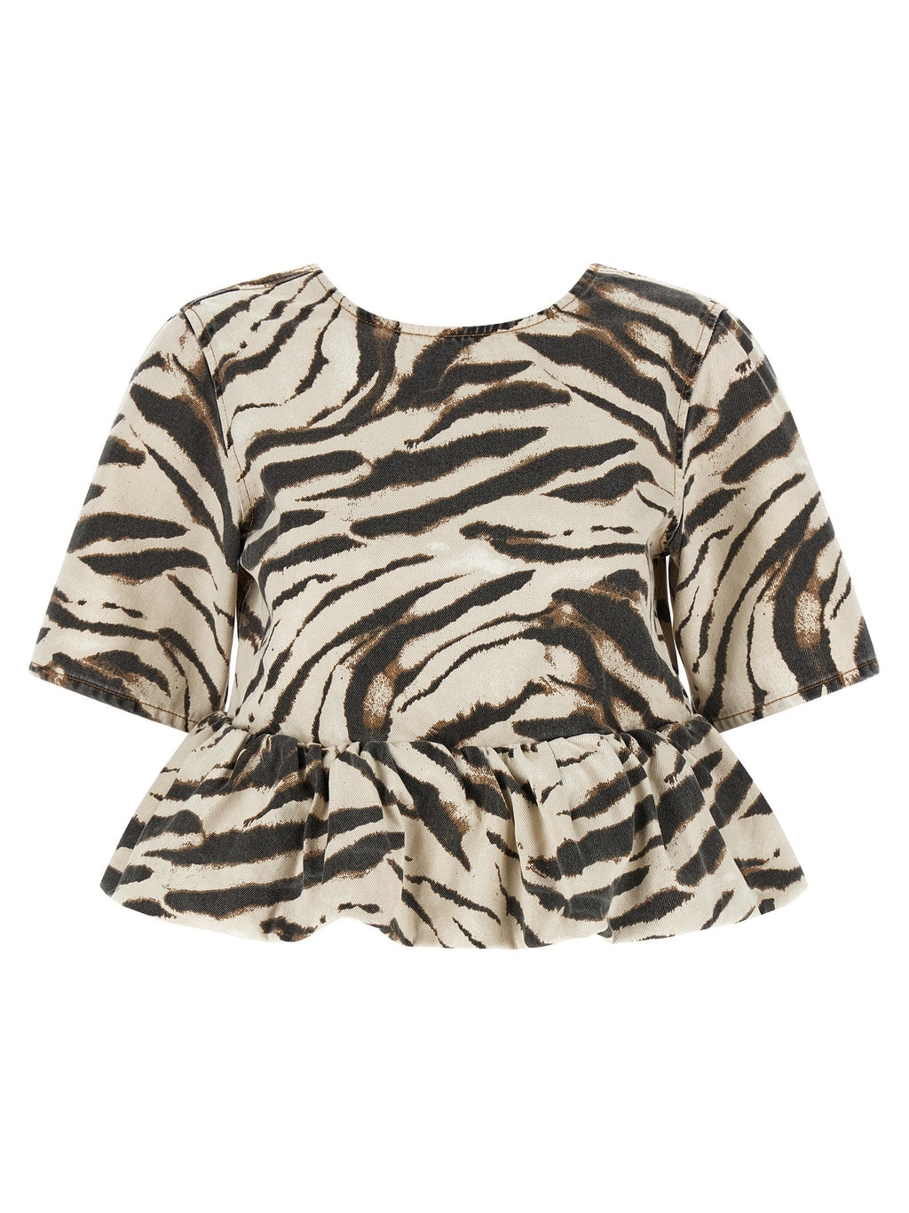 Ganni Multicolor Organic Cotton Pattern Shirt Ganni