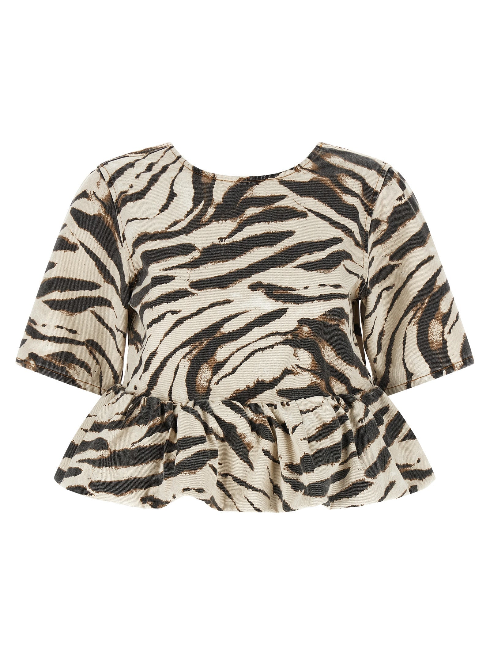 Ganni Multicolor Organic Cotton Pattern Shirt Ganni
