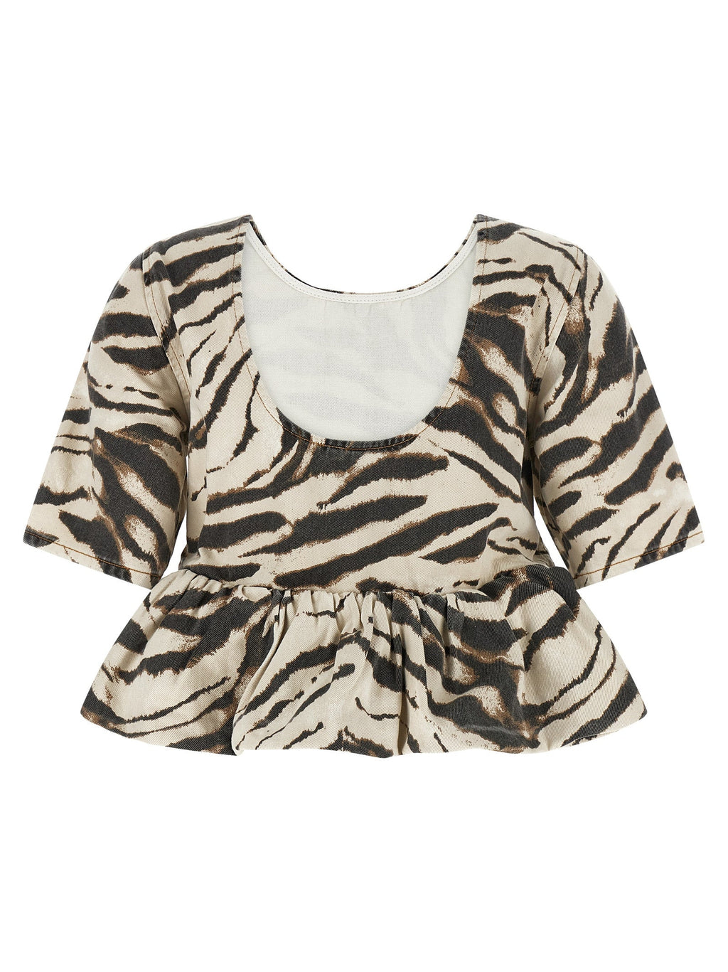 Ganni Multicolor Organic Cotton Pattern Shirt Ganni