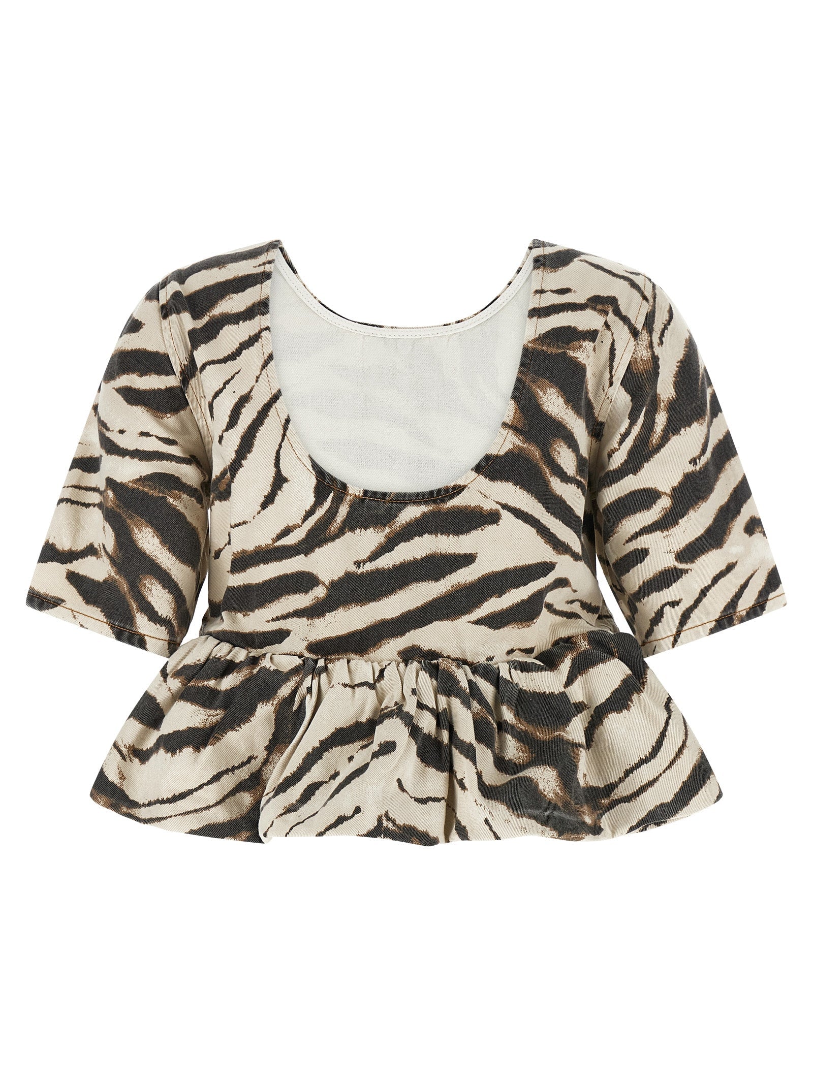 Ganni Multicolor Organic Cotton Pattern Shirt Ganni
