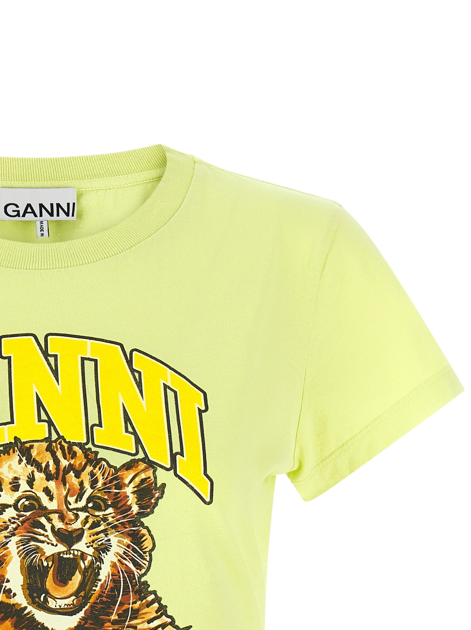 Ganni Bicolor Cotton T-Shirt Ganni