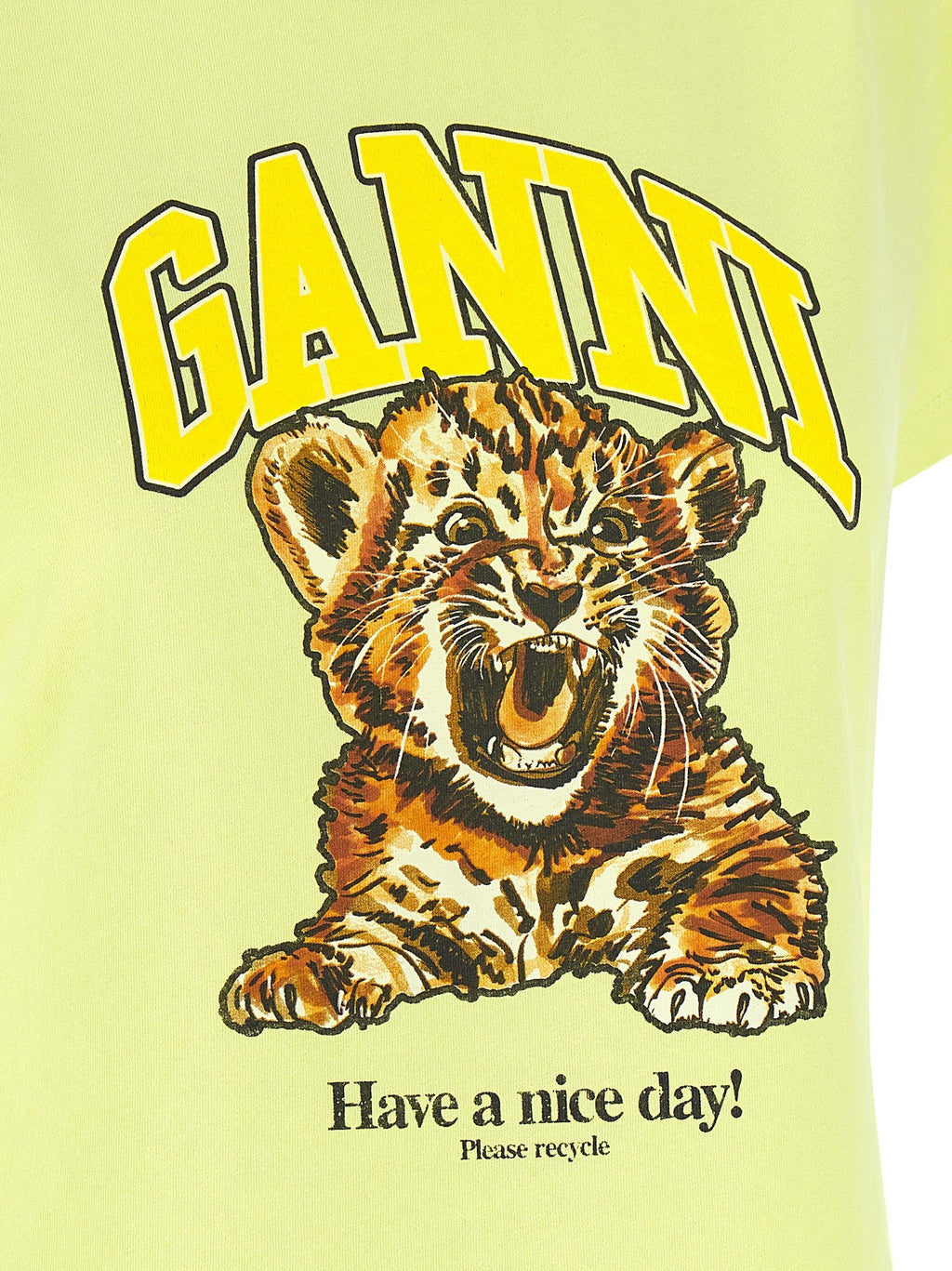 Ganni Bicolor Cotton T-Shirt Ganni