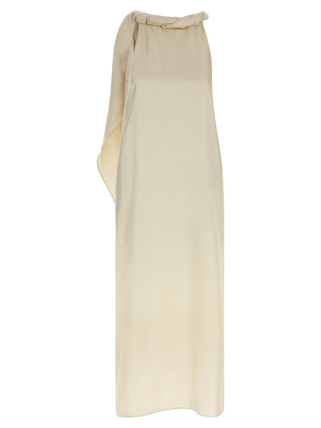 Loulou De Saison Beige Silk Midi Dress Loulou De Saison
