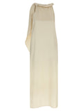 Loulou De Saison Beige Silk Midi Dress Loulou De Saison