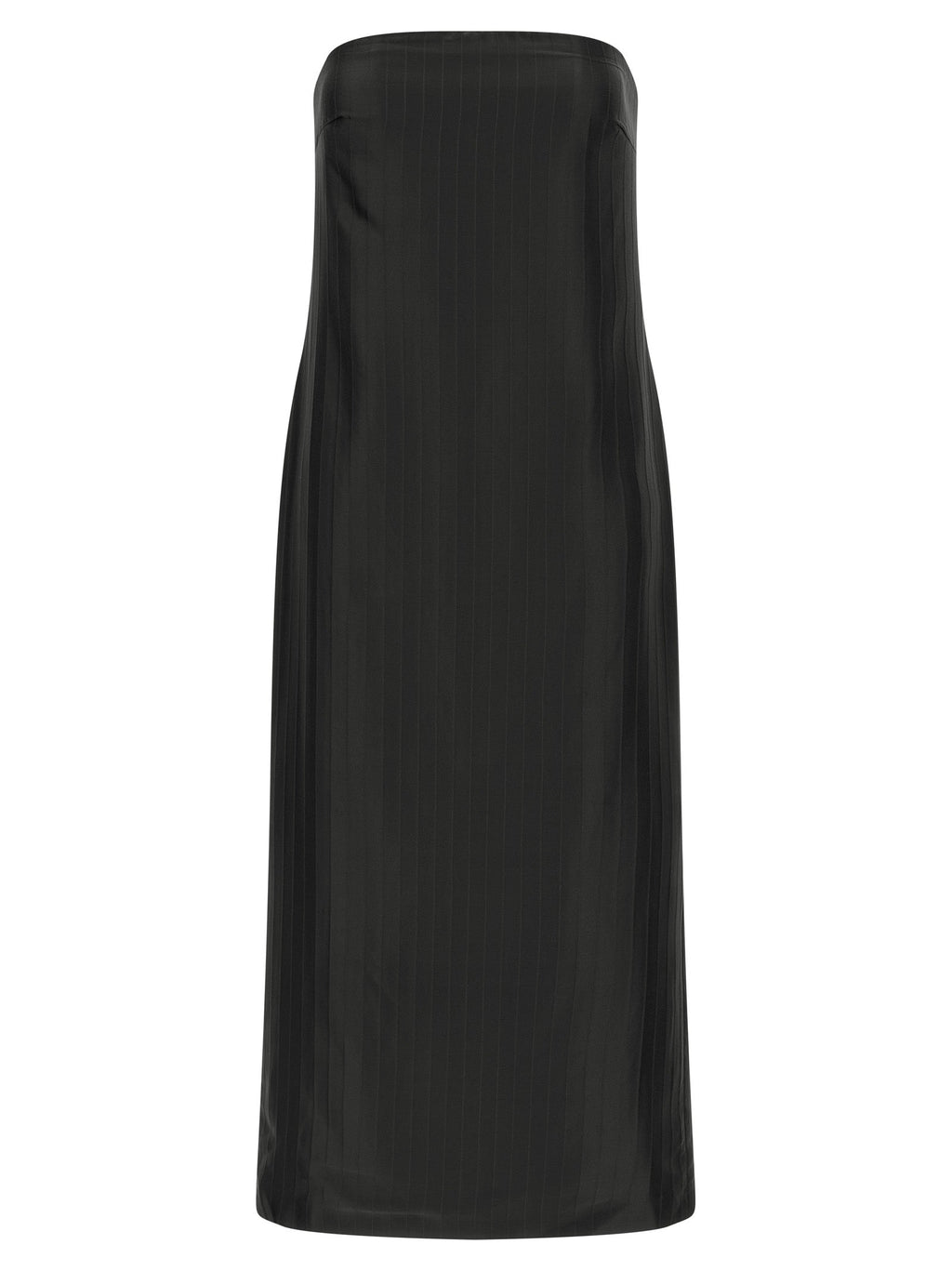 Loulou De Saison Black Viscose Midi Dress Loulou De Saison