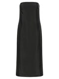 Loulou De Saison Black Viscose Midi Dress Loulou De Saison