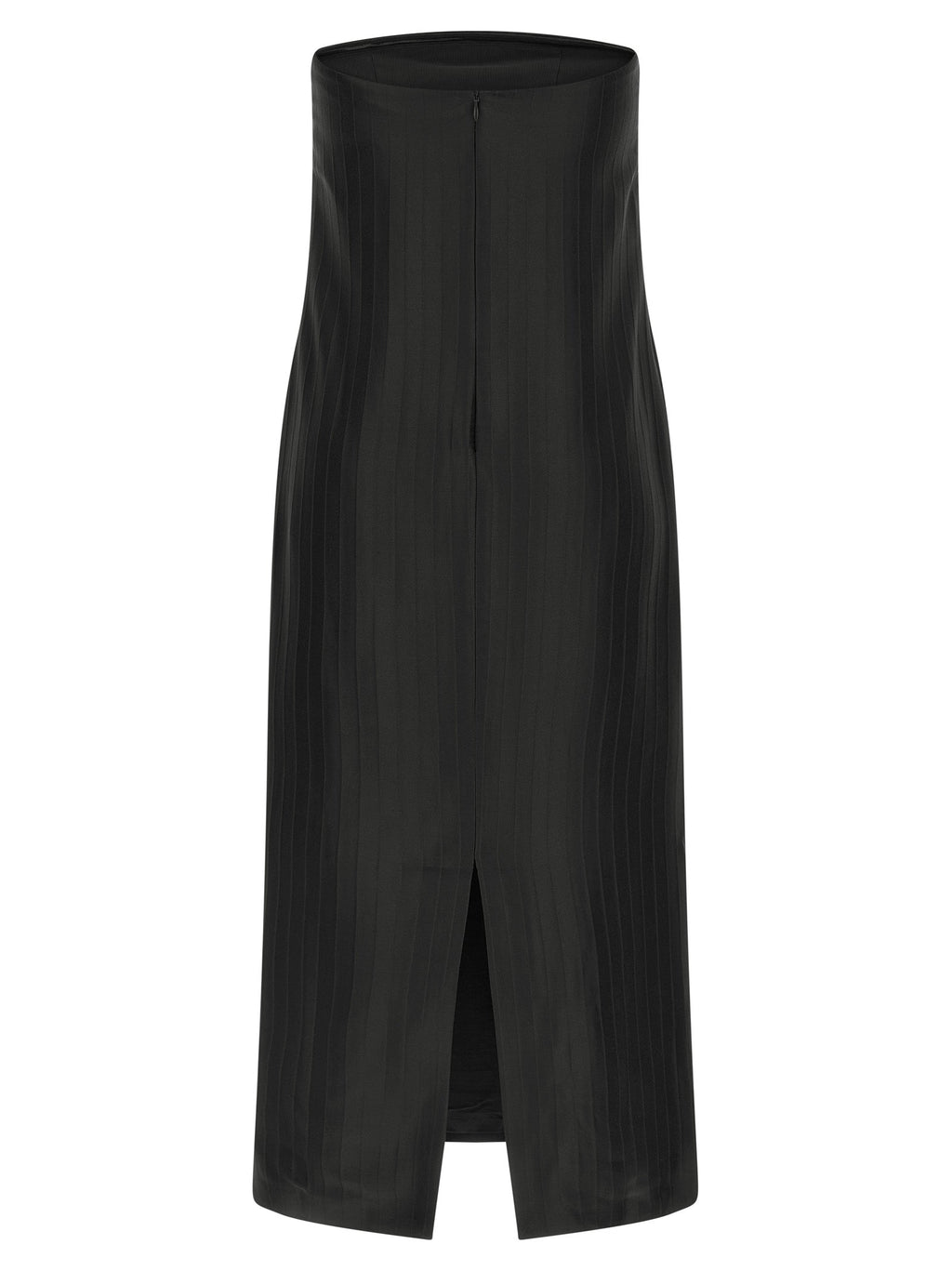 Loulou De Saison Black Viscose Midi Dress Loulou De Saison
