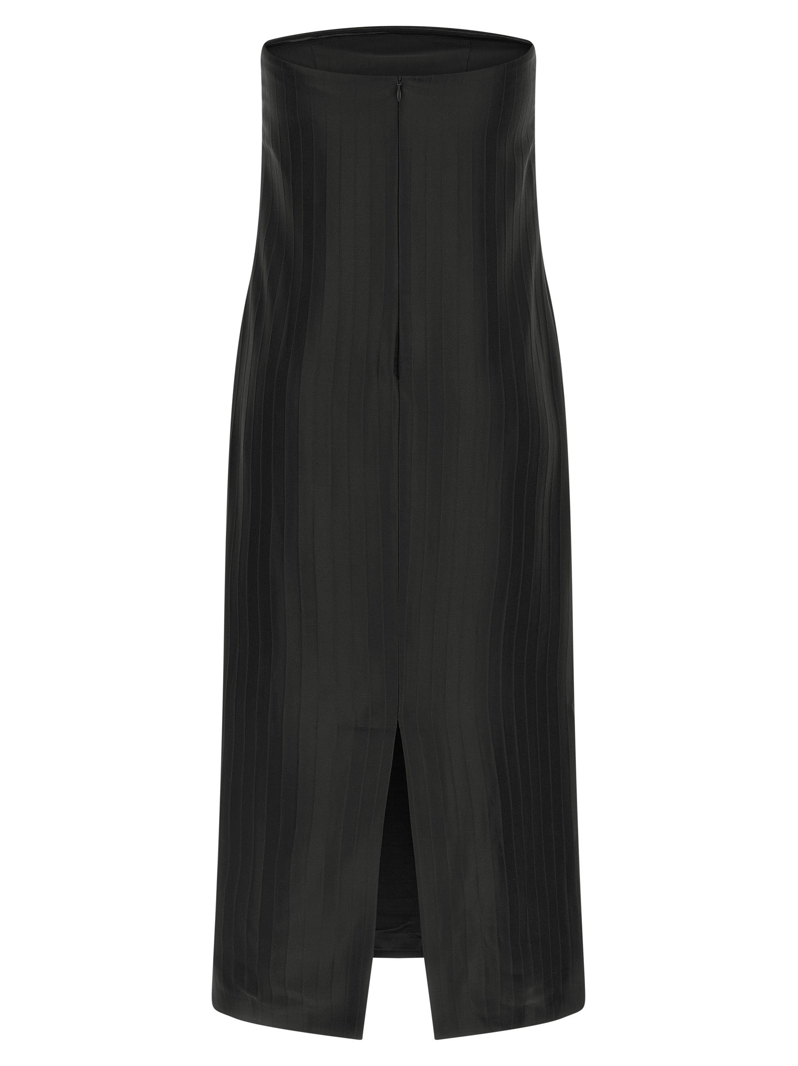 Loulou De Saison Black Viscose Midi Dress Loulou De Saison