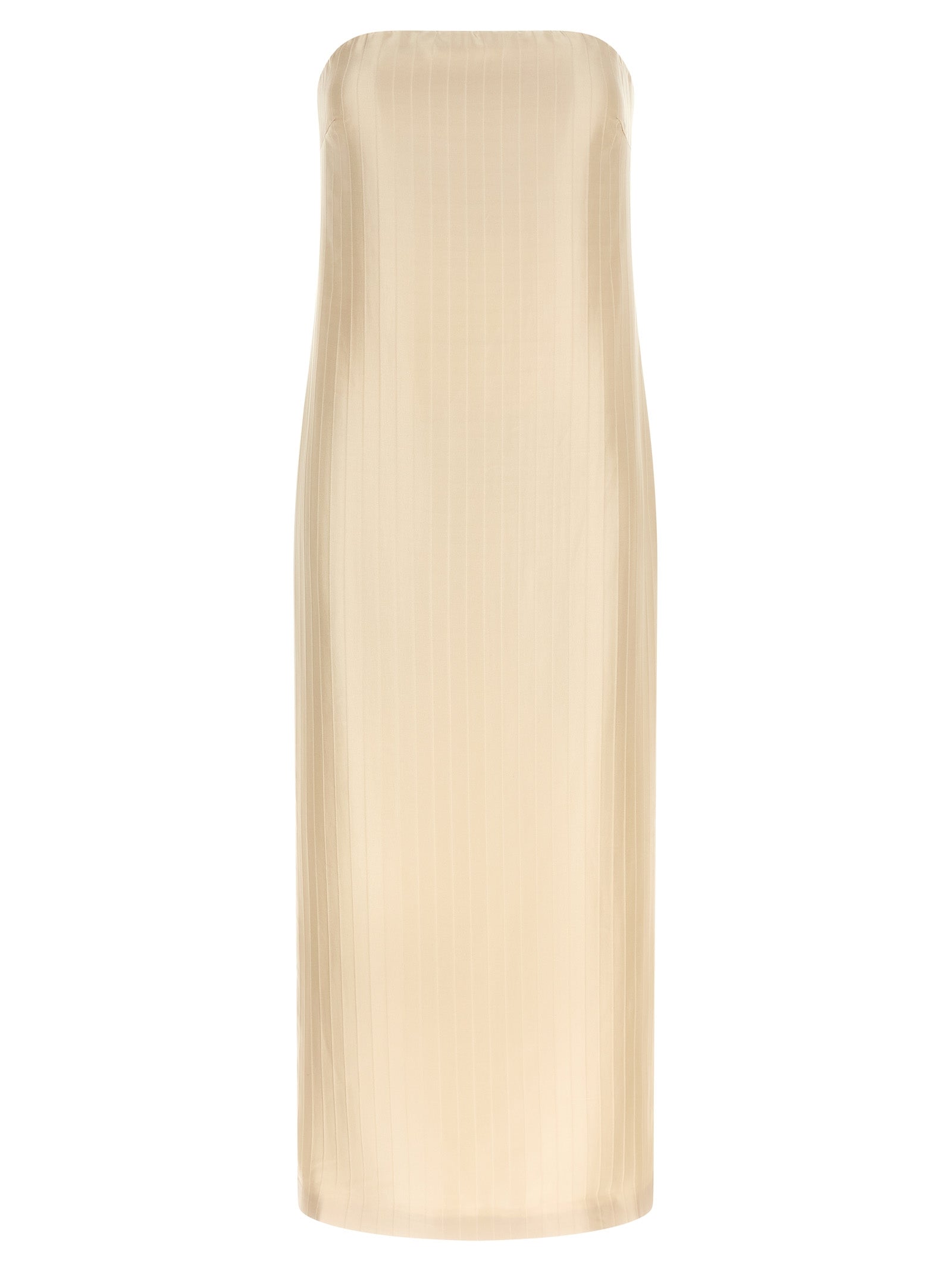 Loulou De Saison Beige Viscose Midi Dress