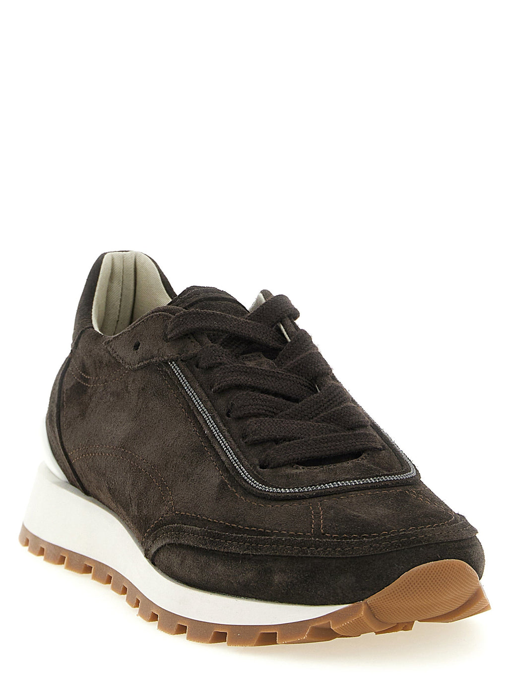 Brunello Cucinelli Brown Calfskin Sneakers Brunello Cucinelli