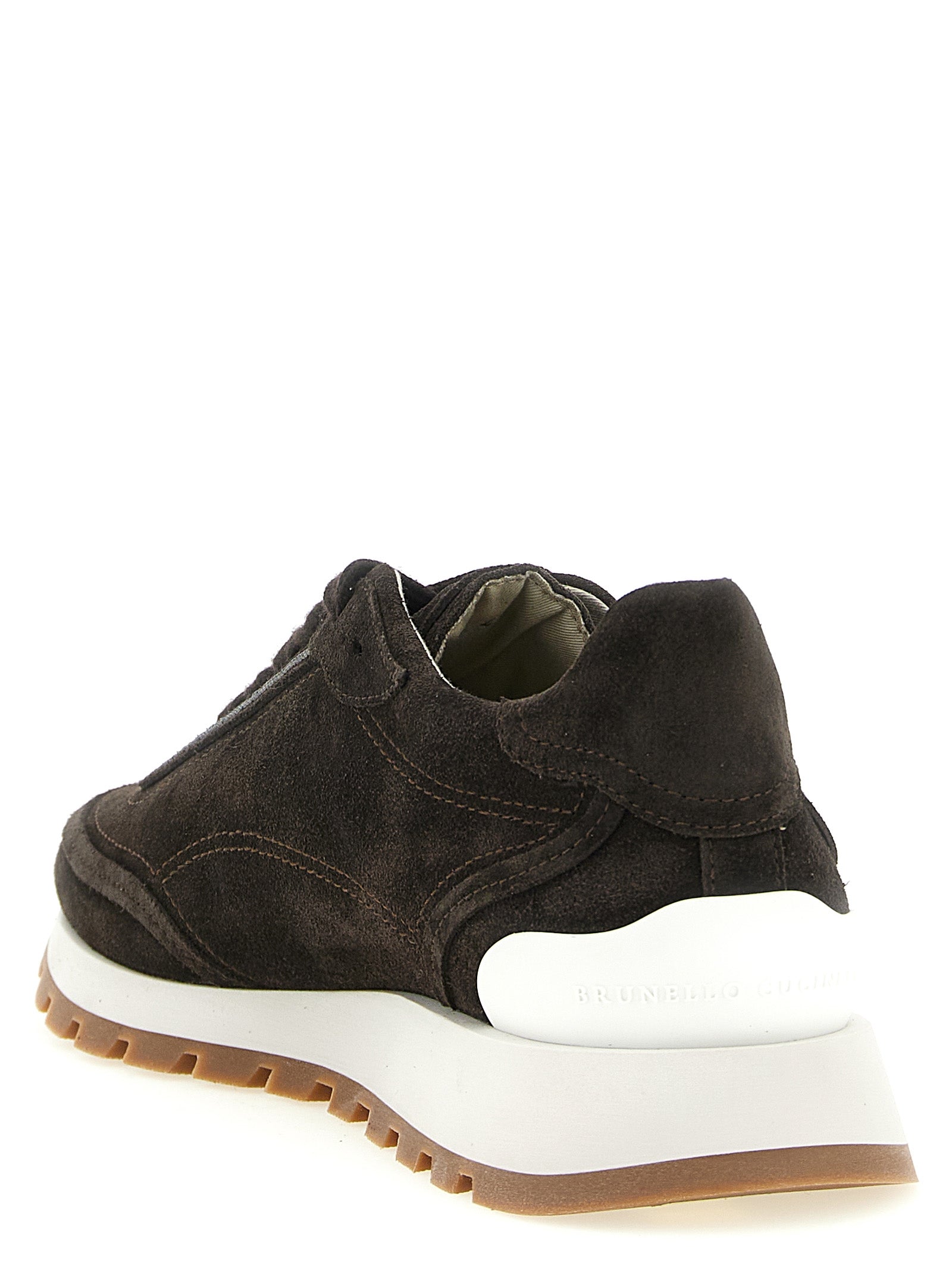 Brunello Cucinelli Brown Calfskin Sneakers Brunello Cucinelli